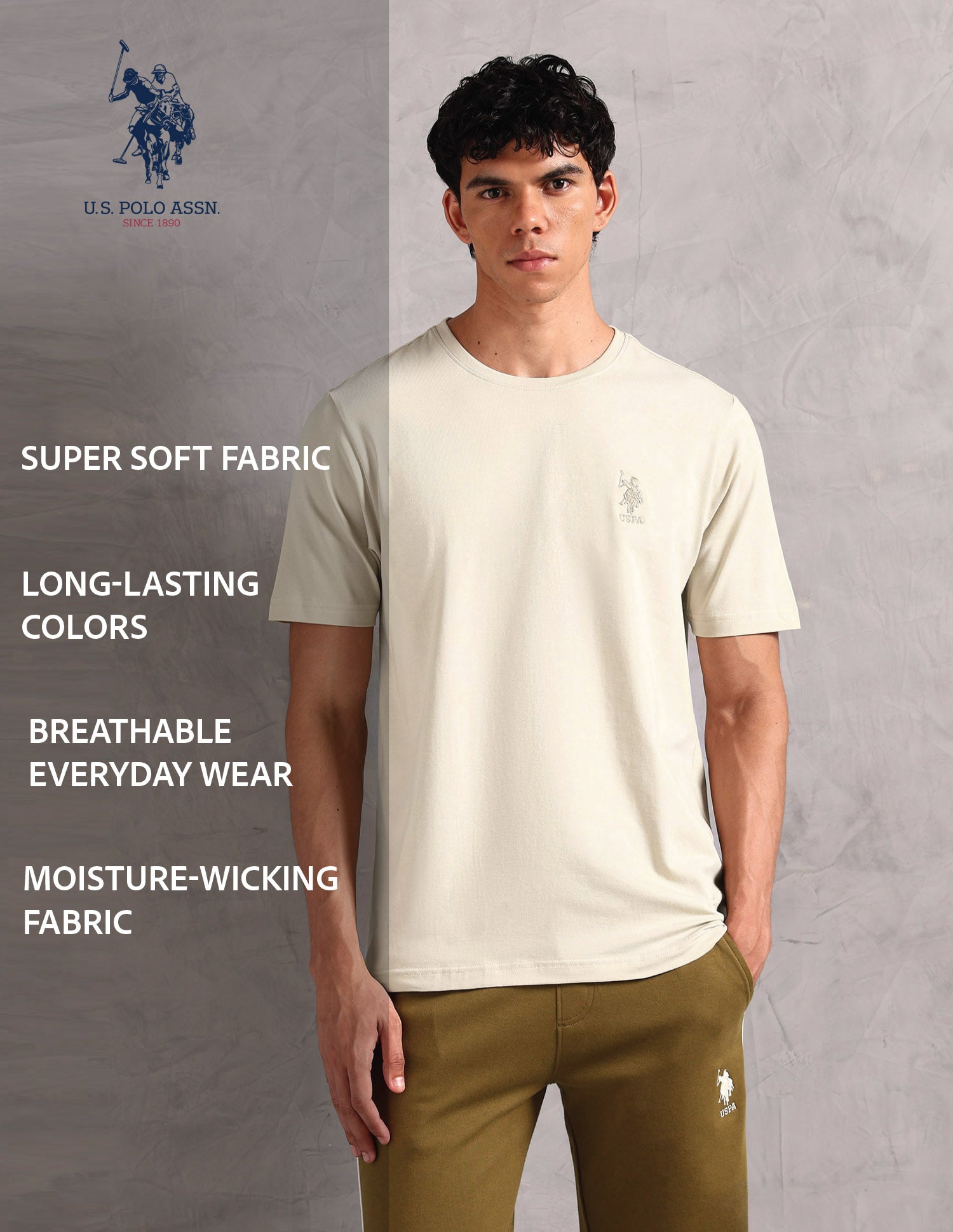 Comfort Fit Pure Cotton OEE12 Lounge T-Shirt - Pack Of 1 Peyote - U.S. POLO ASSN. | Large