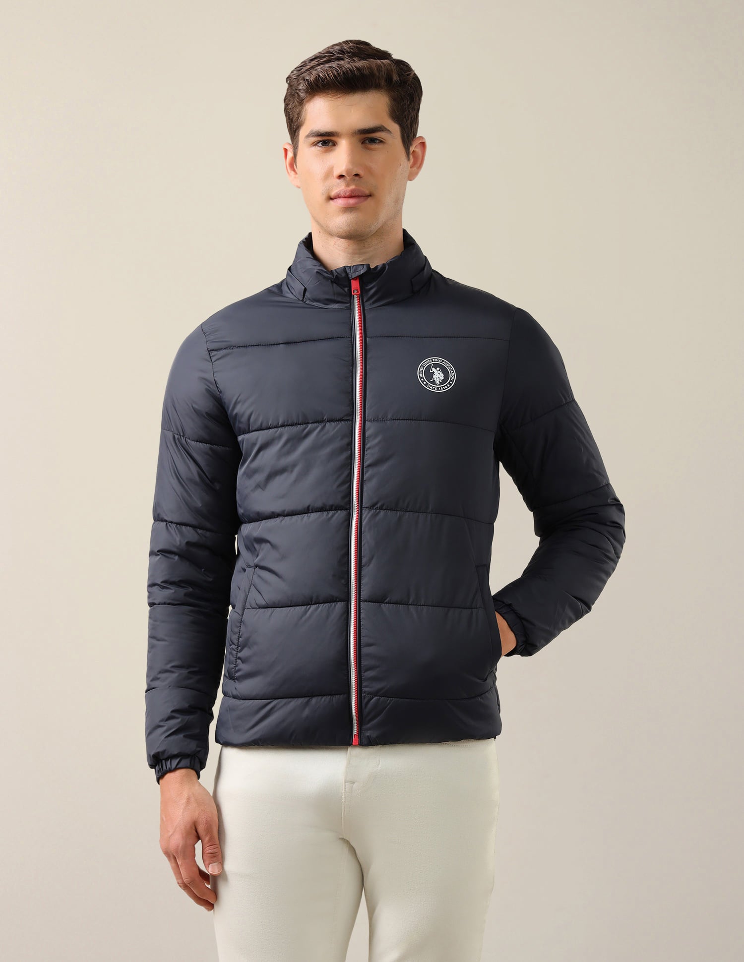 Solid Hooded Jacket Navy - U.S. Polo Assn. India | Large