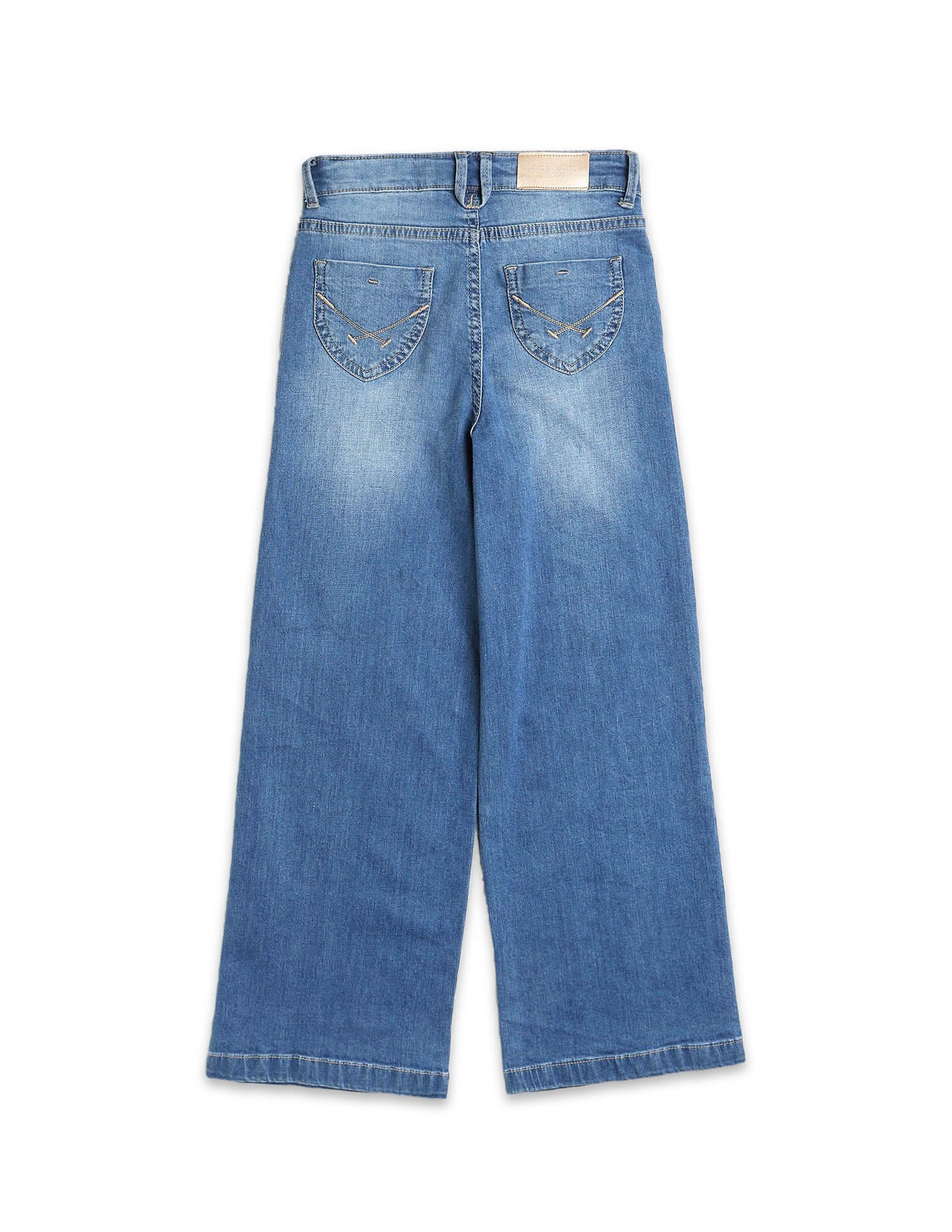 Girls Wide Leg Fit Blue Jeans Blue - U.S. POLO ASSN. | Large