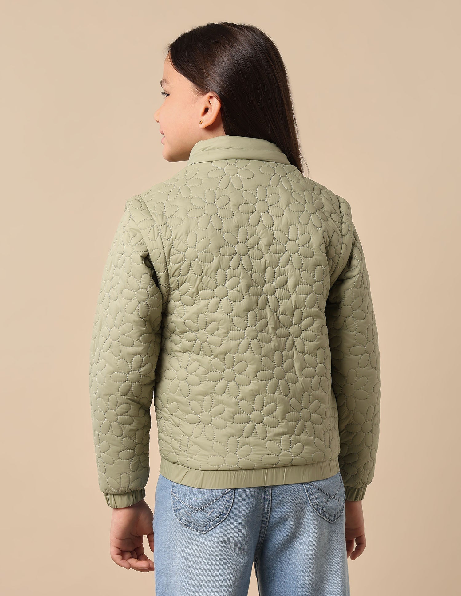 Girls Detachable Hood And Sleeve Jacket Olive - U.S. POLO ASSN. | Large