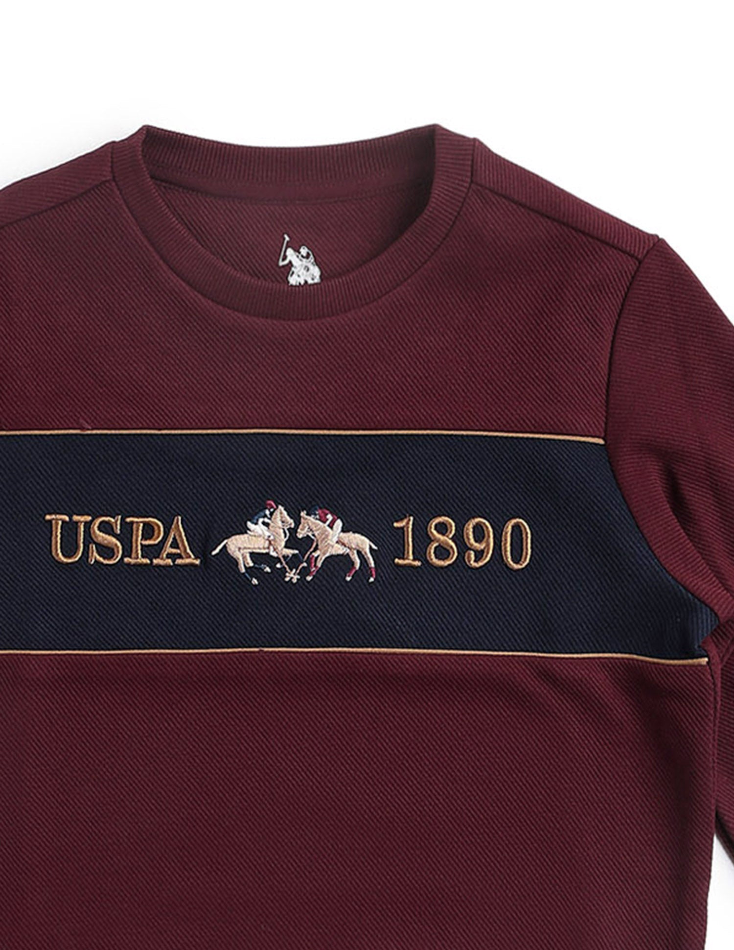 Boys Brand Embroidered Mini Me Sweatshirt Dark Red - U.S. POLO ASSN. | Large