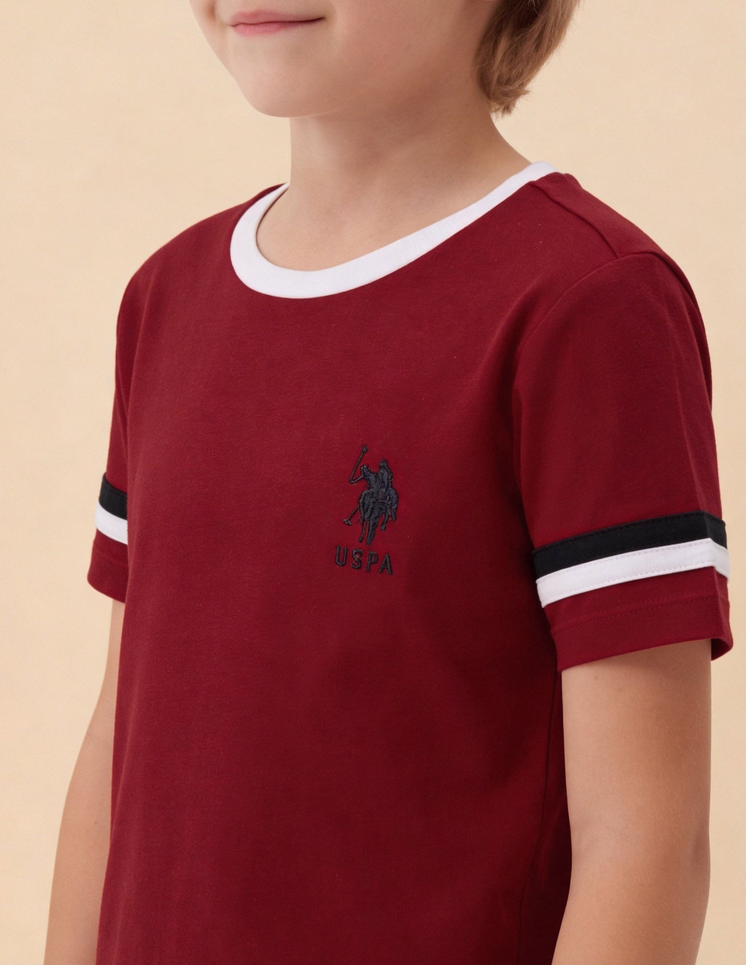 Horizontal Striped And Solid Regular Fit T-Shirt - Pack Of 2 Assorted - U.S. Polo Assn. India | Large
