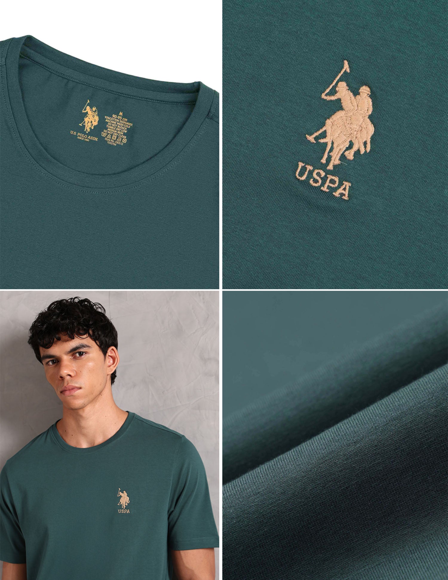 Comfort Fit Pure Cotton OEE12 Lounge T-Shirt - Pack Of 1 Sea Moss - U.S. POLO ASSN. | Large