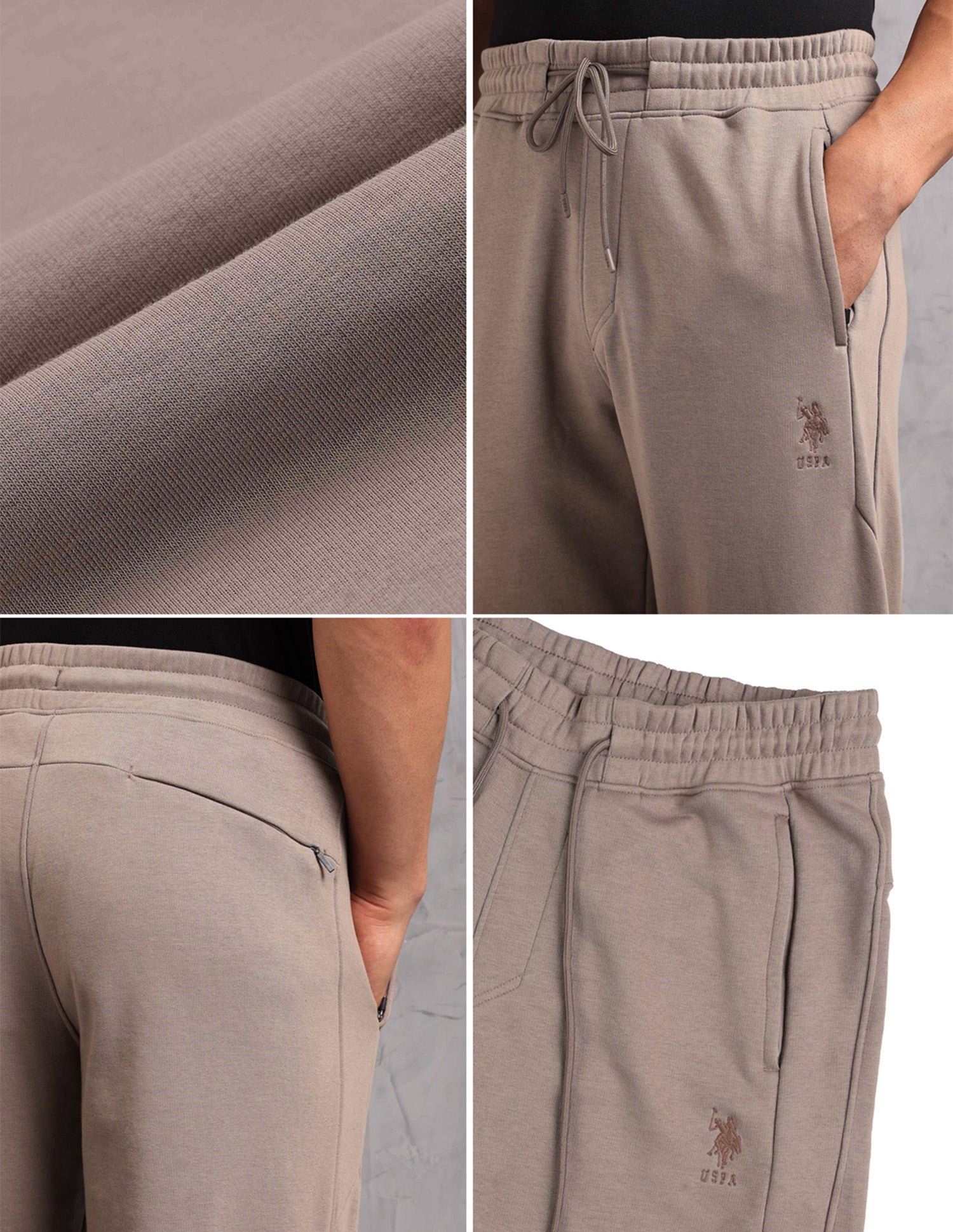 Cotton Terry OJ009 Lounge Jogger - Pack Of 1 Light Brown - U.S. POLO ASSN. | Large