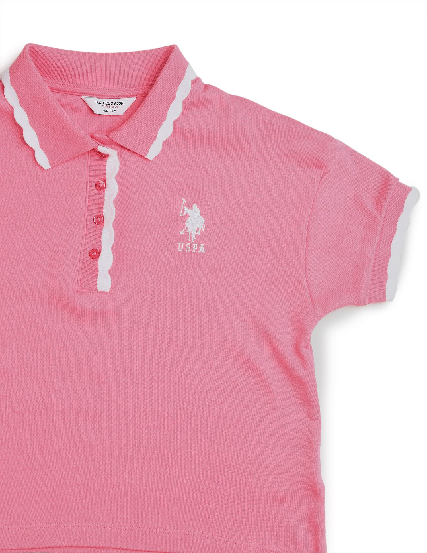 Girls Solid Boxy Fit Top Pink - U.S. POLO ASSN. | Large