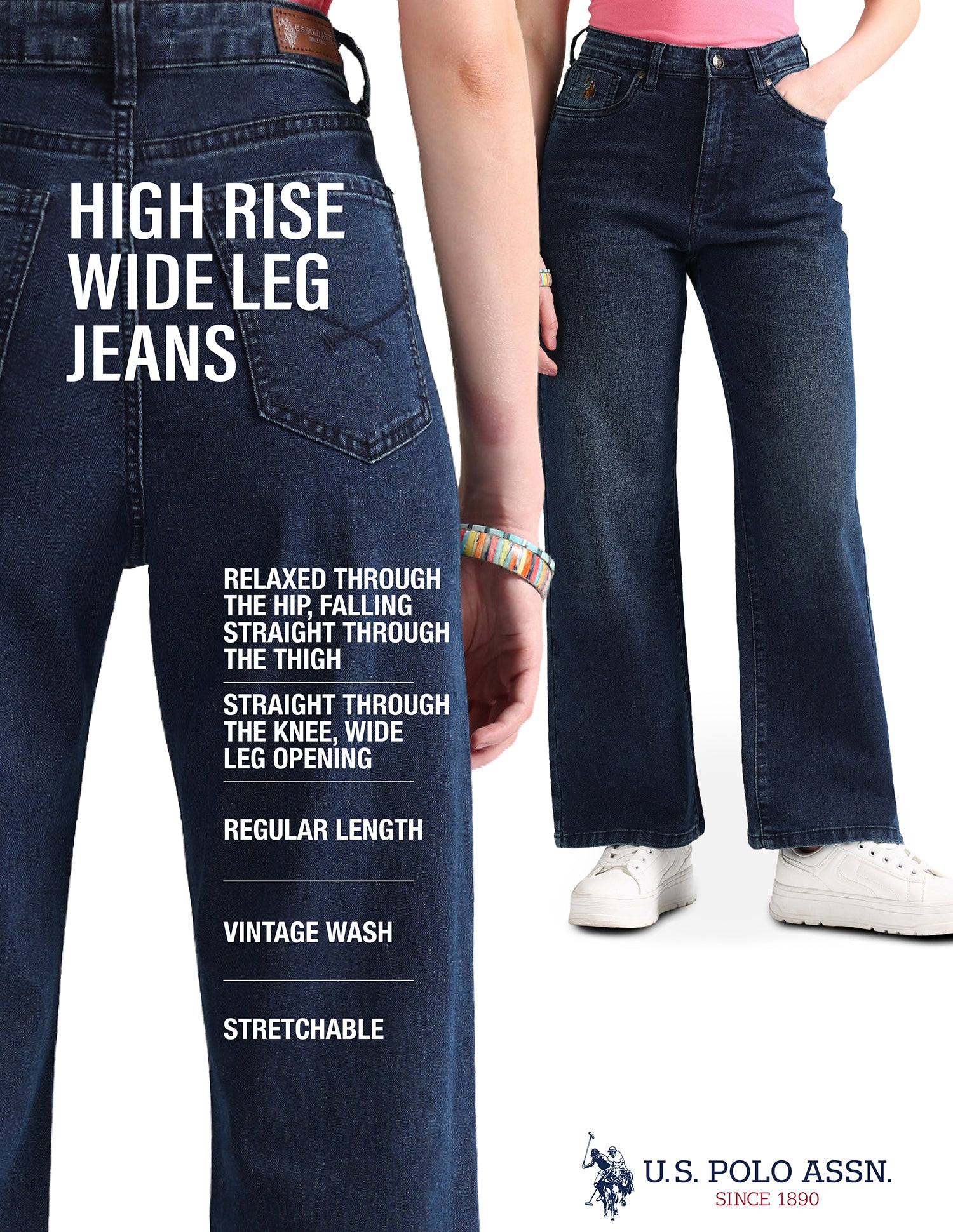Straight Fit Blue Jeans Blue - U.S. Polo Assn. India | Large