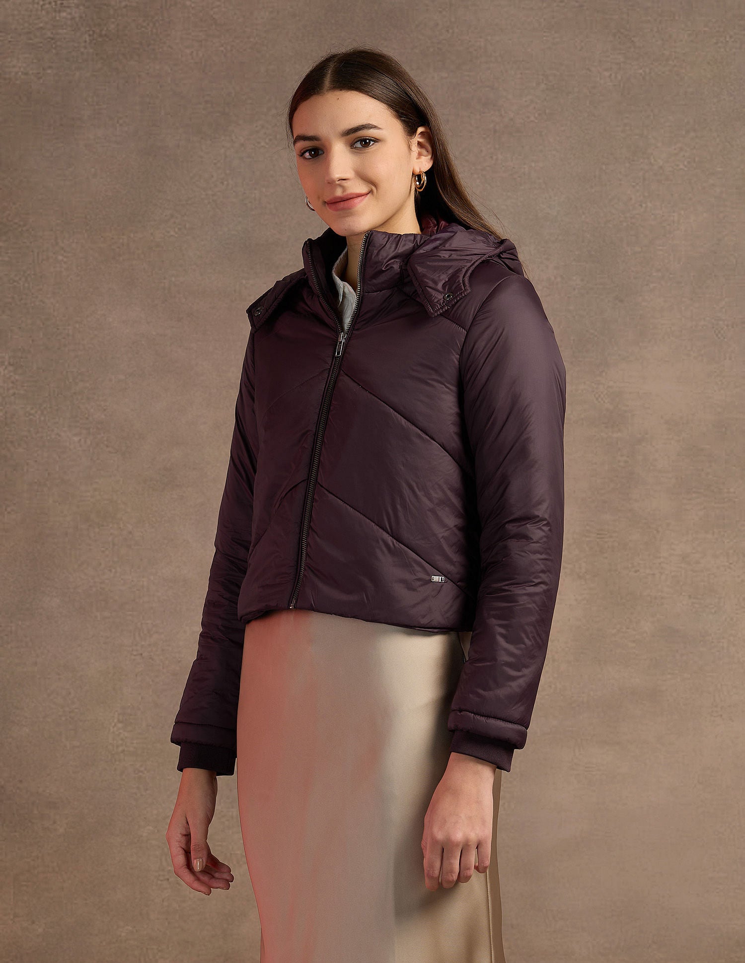 Detachable Hood Puffer Jacket Wine - U.S. POLO ASSN. | Large