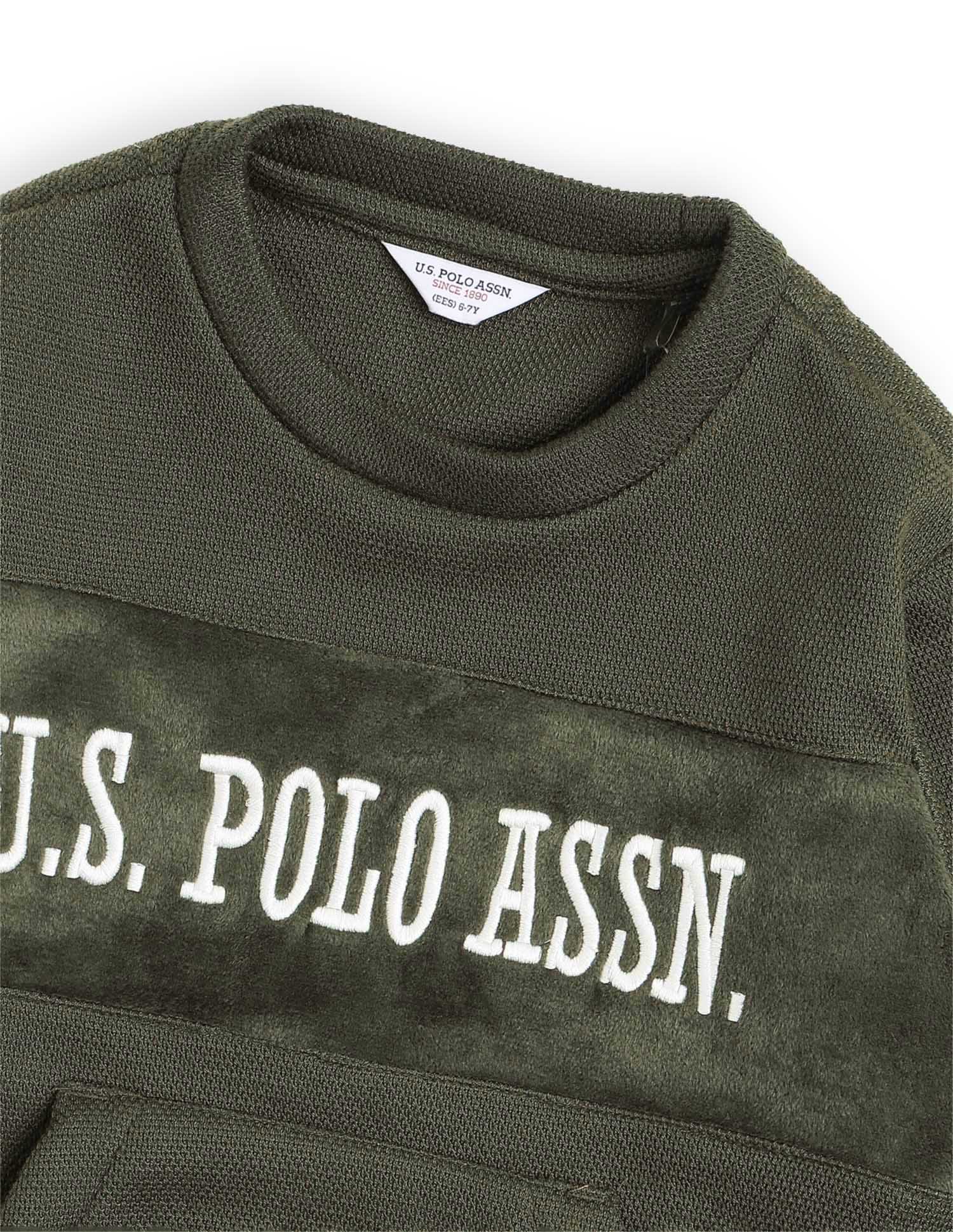 Boys Brand Embroidered Regular Fit Sweatshirt Olive - U.S. POLO ASSN. | Large