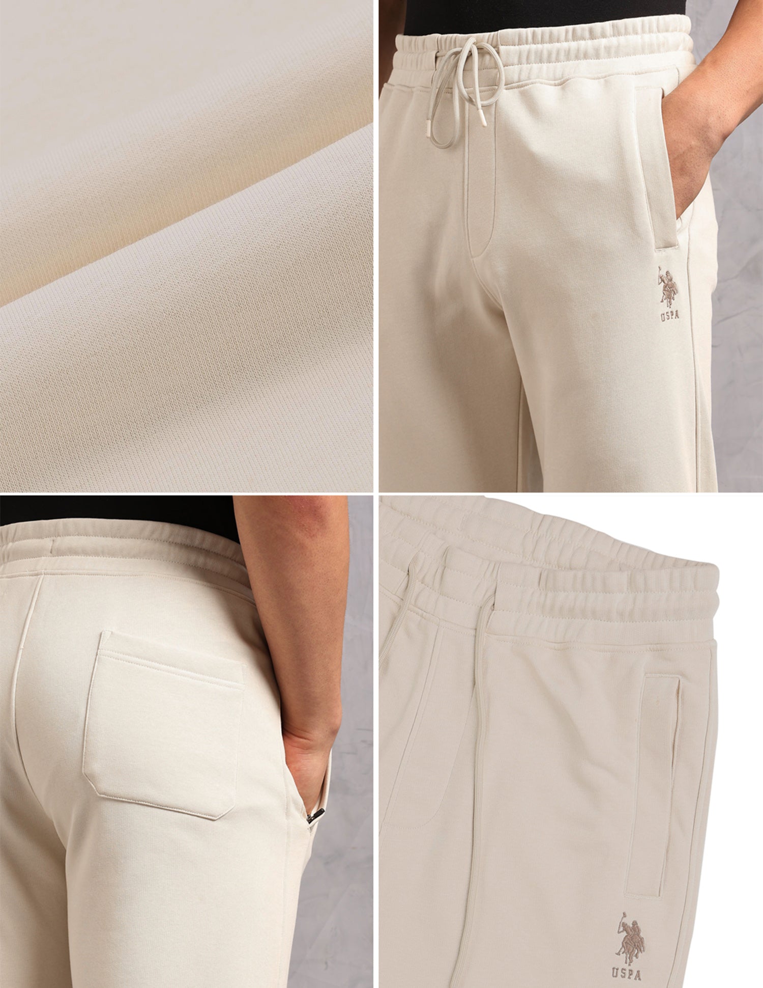 Mid Rise Fleece OR007 Lounge Pants - Pack Of 1 Beige - U.S. POLO ASSN. | Large