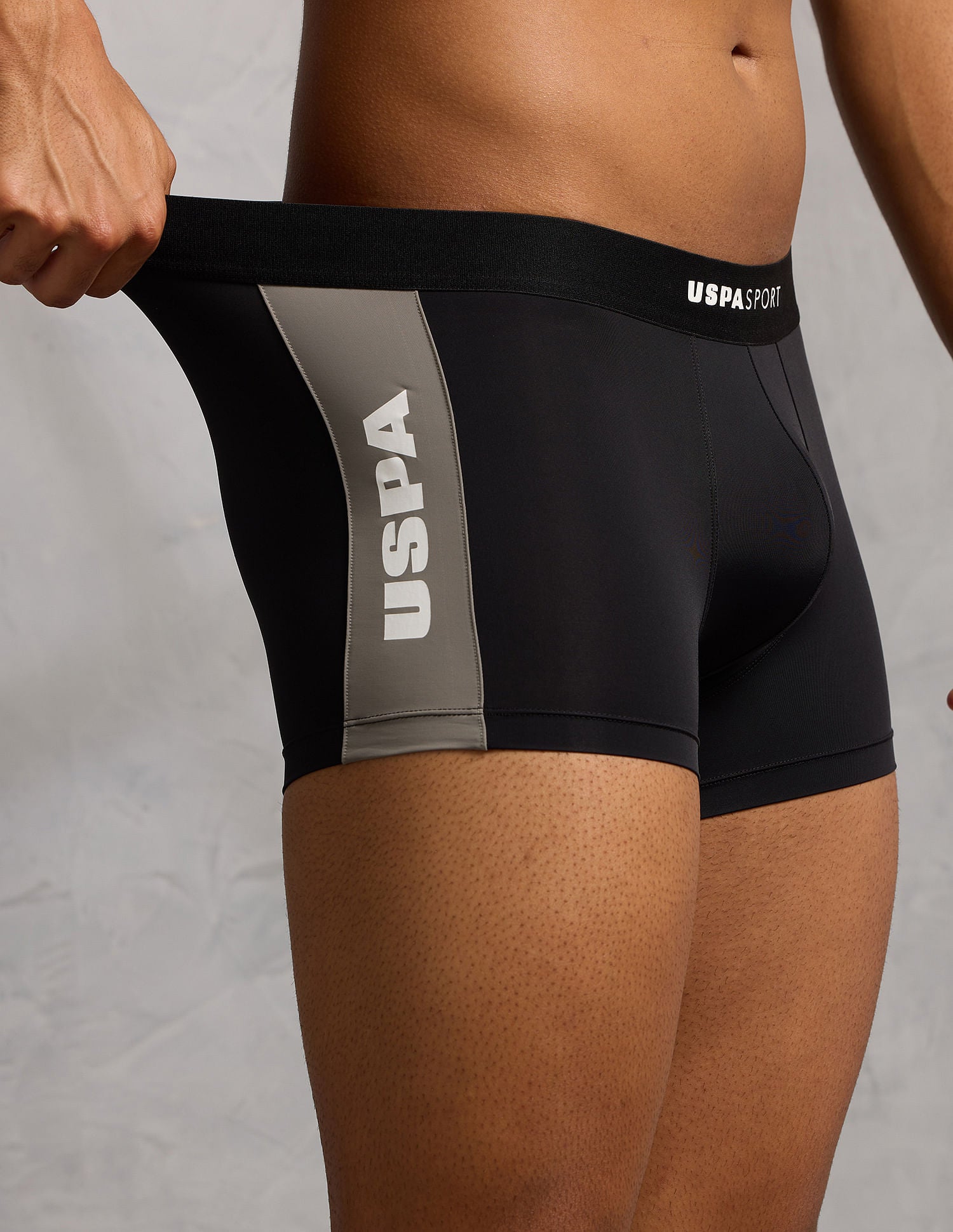 Micro Fibre High Stretch Performance Trunk Black and Grey - U.S. POLO ASSN. | Large