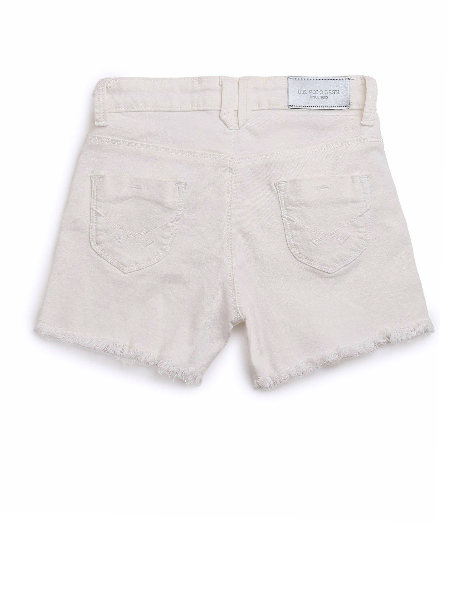 Girls Twill Denim Shorts White - U.S. Polo Assn. India | Large