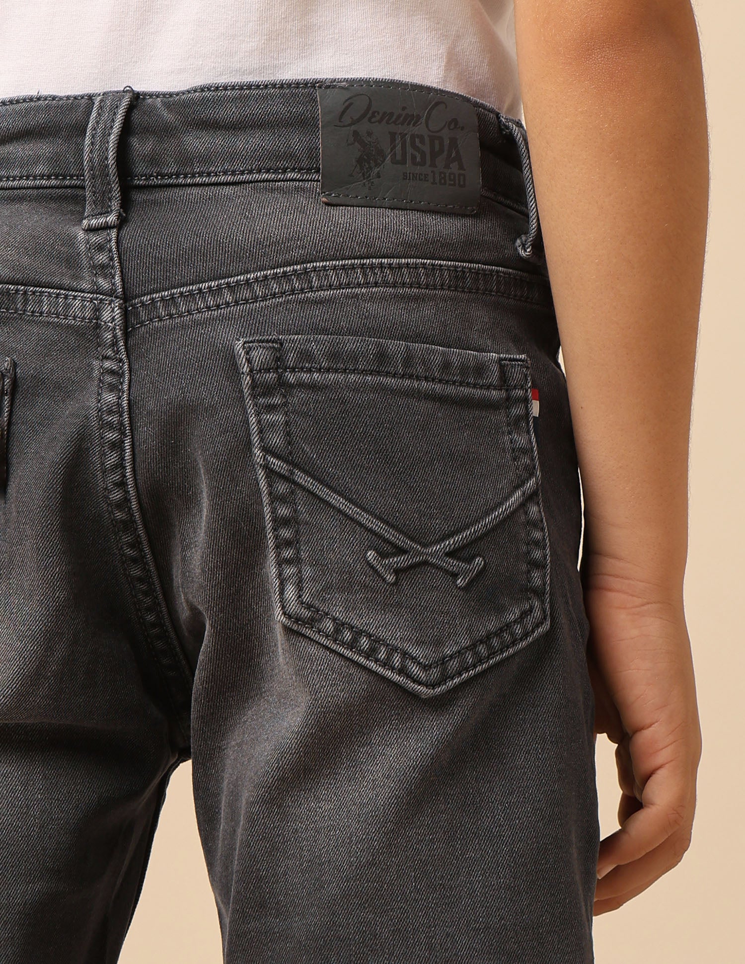 Boys Relaxed Fit Mid Rise Shorts Grey - U.S. POLO ASSN. | Large