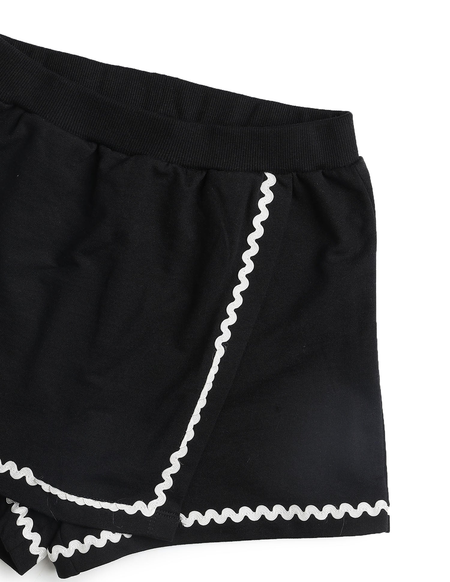 Girls Solid Lace Trim Skort Black - U.S. POLO ASSN. | Large
