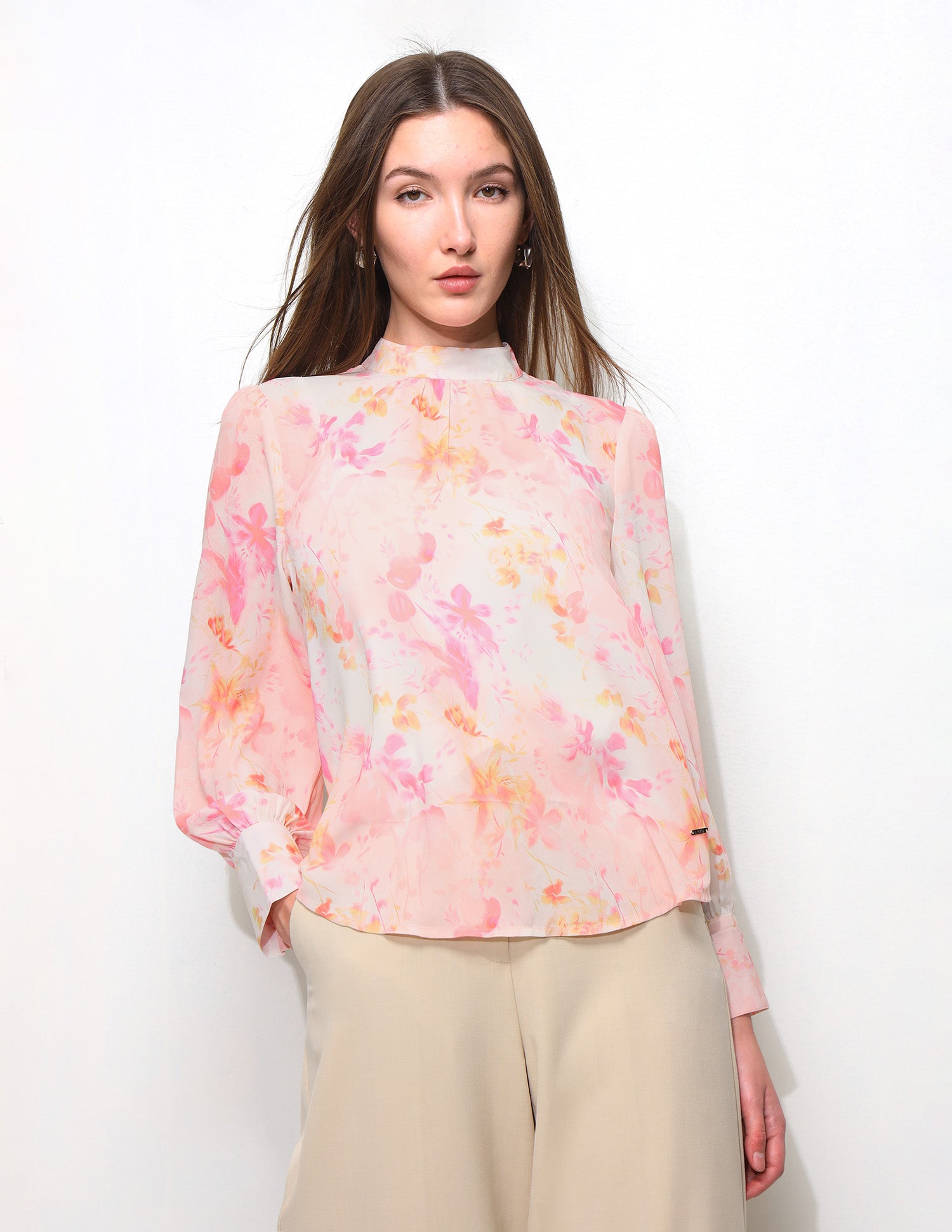 High Neck Floral Printed Top Pink - U.S. Polo Assn. India | Large