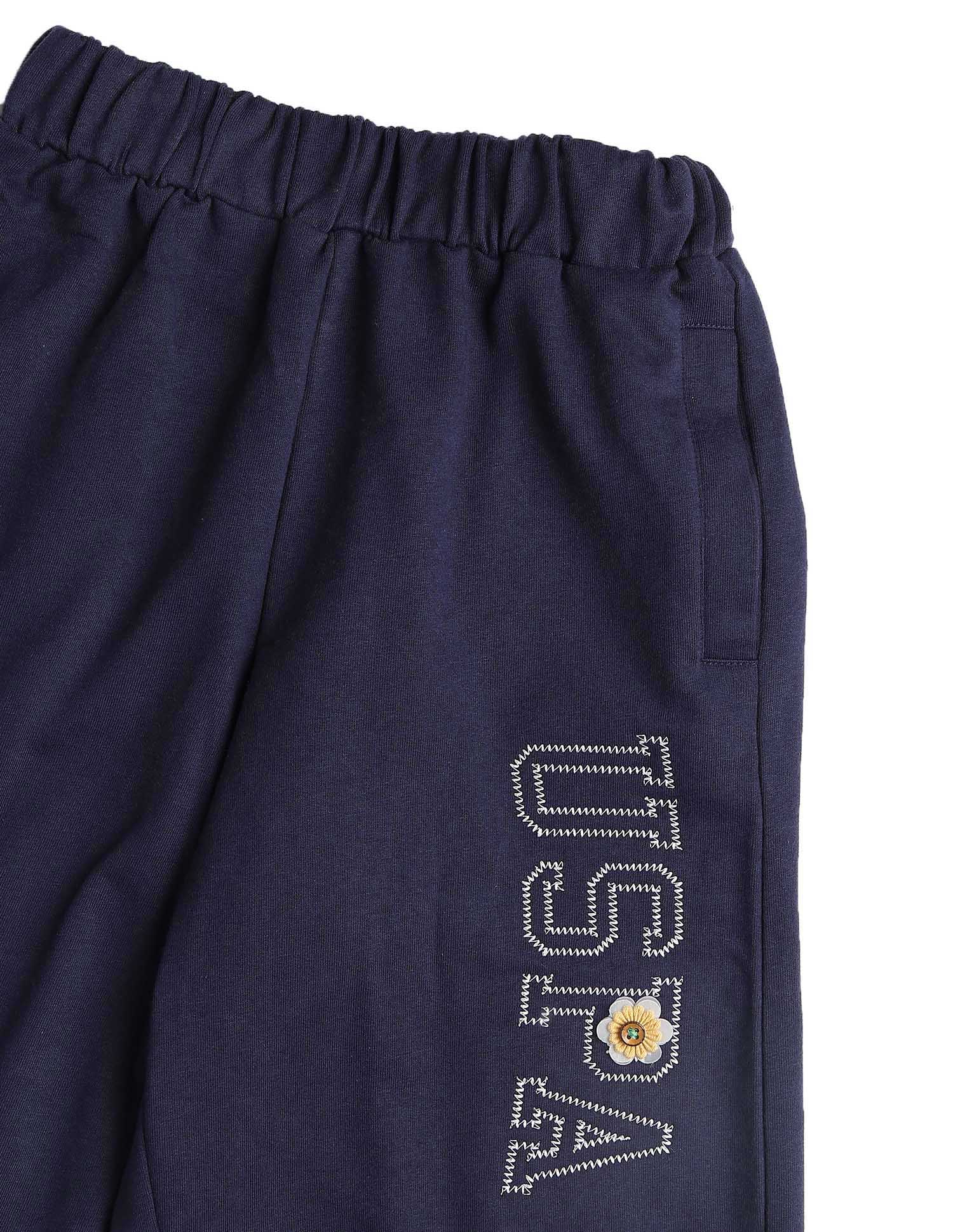 Girls Brand Embroidered Mid Rise Joggers Navy - U.S. POLO ASSN. | Large
