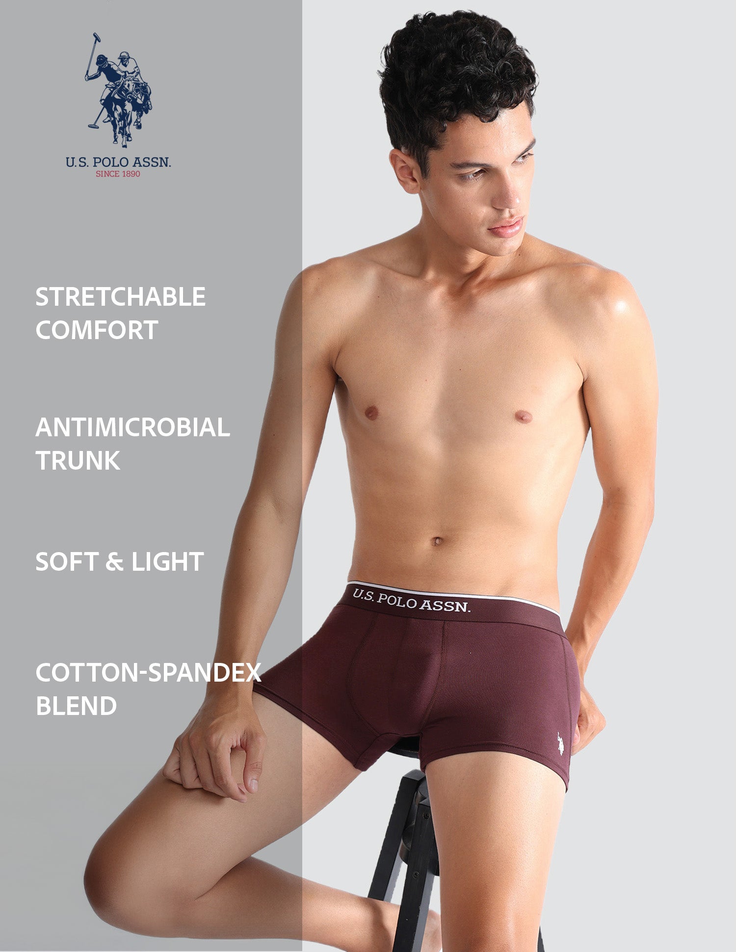 Antibacterial Solid ET004 Trunks - Pack Of 2 Port Royal and Olive - U.S. POLO ASSN. | Large