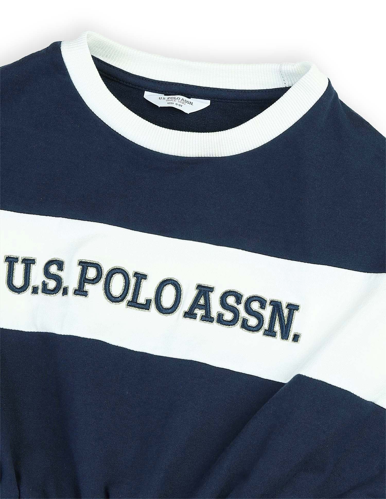 Girls Brand Embroidered A-Line Dress Navy - U.S. POLO ASSN. | Large