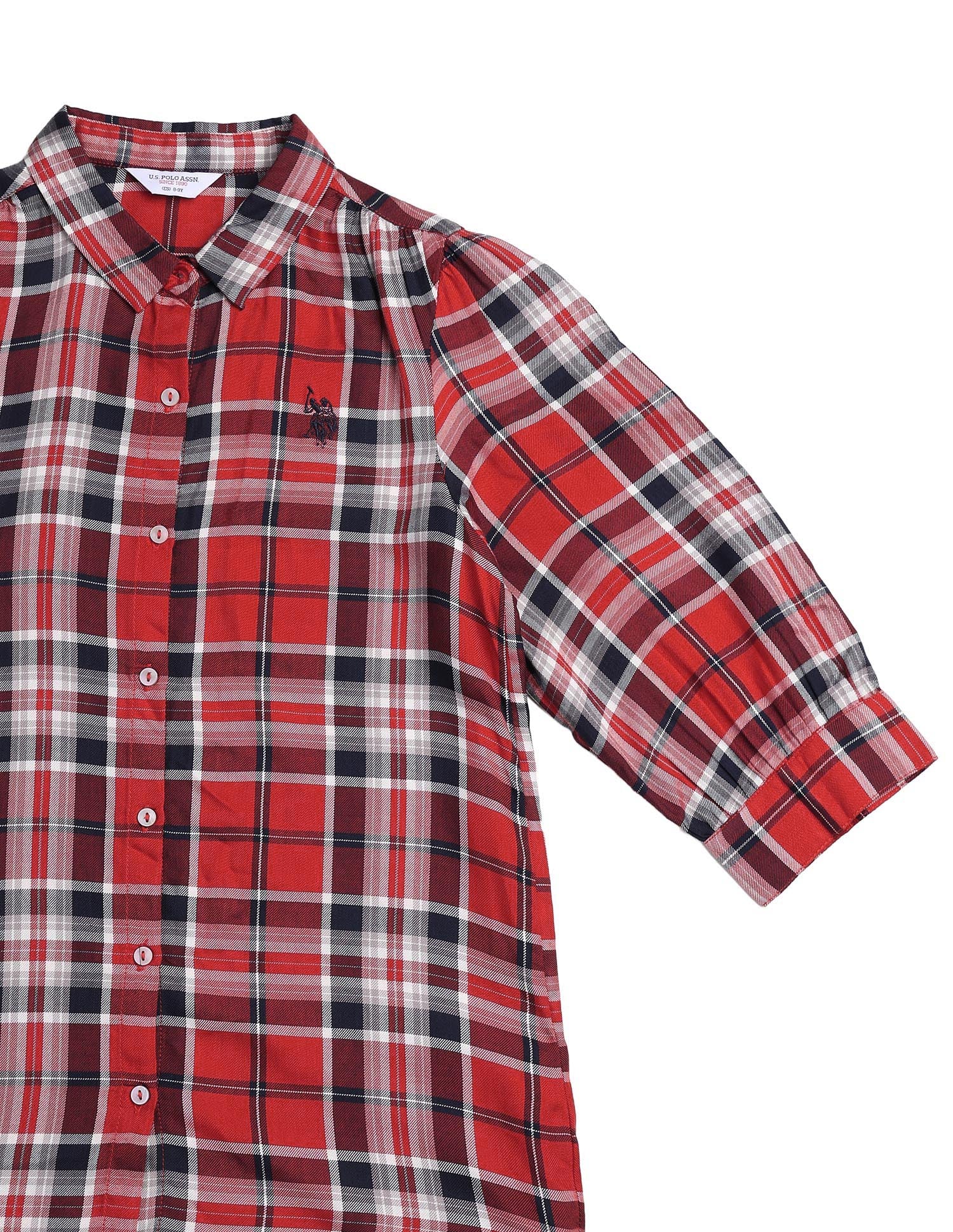 Spread Collar Viscose Top Red - U.S. POLO ASSN. | Large