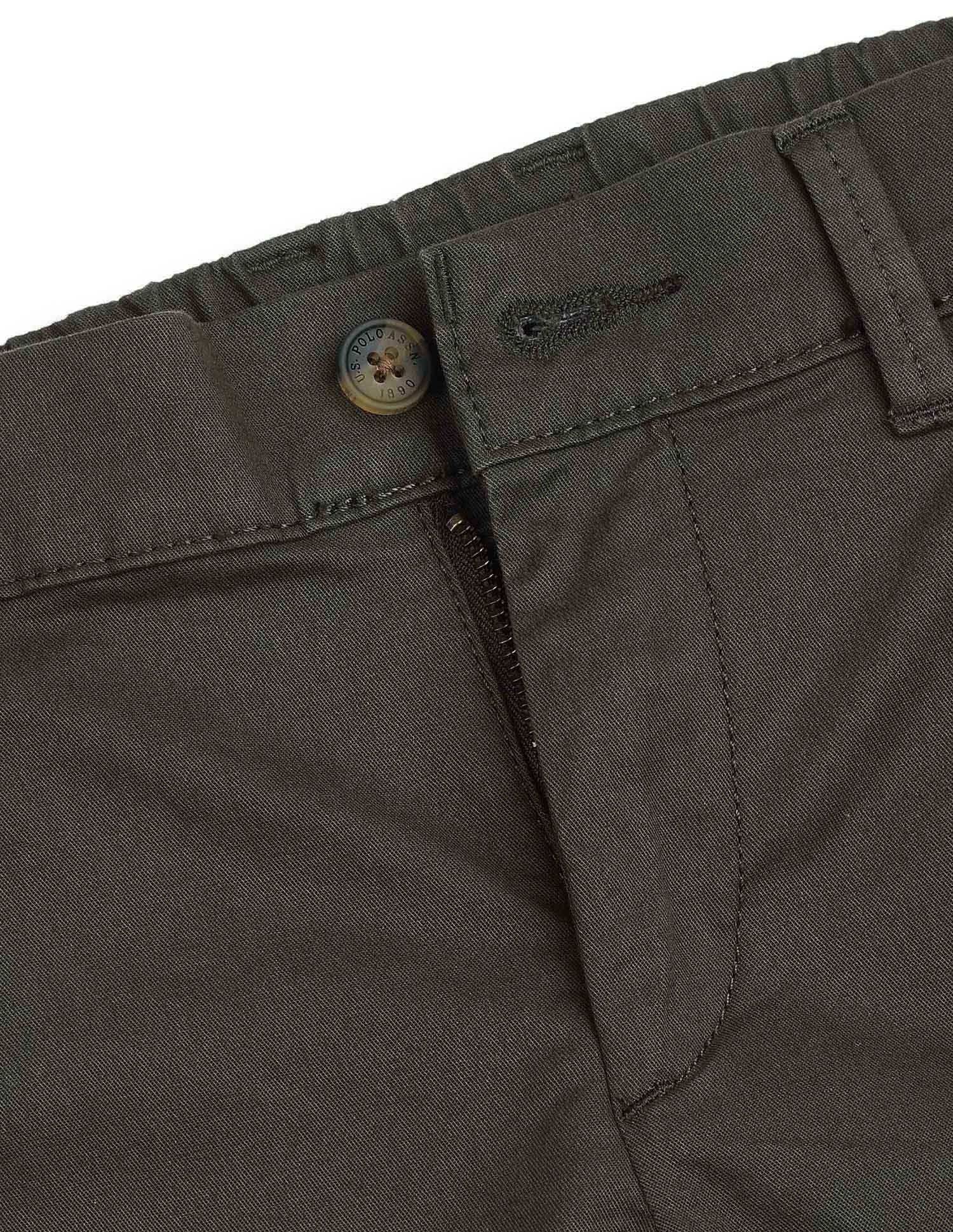 Boys Twill Regular Fit Trousers Dark Olive - U.S. POLO ASSN. | Large