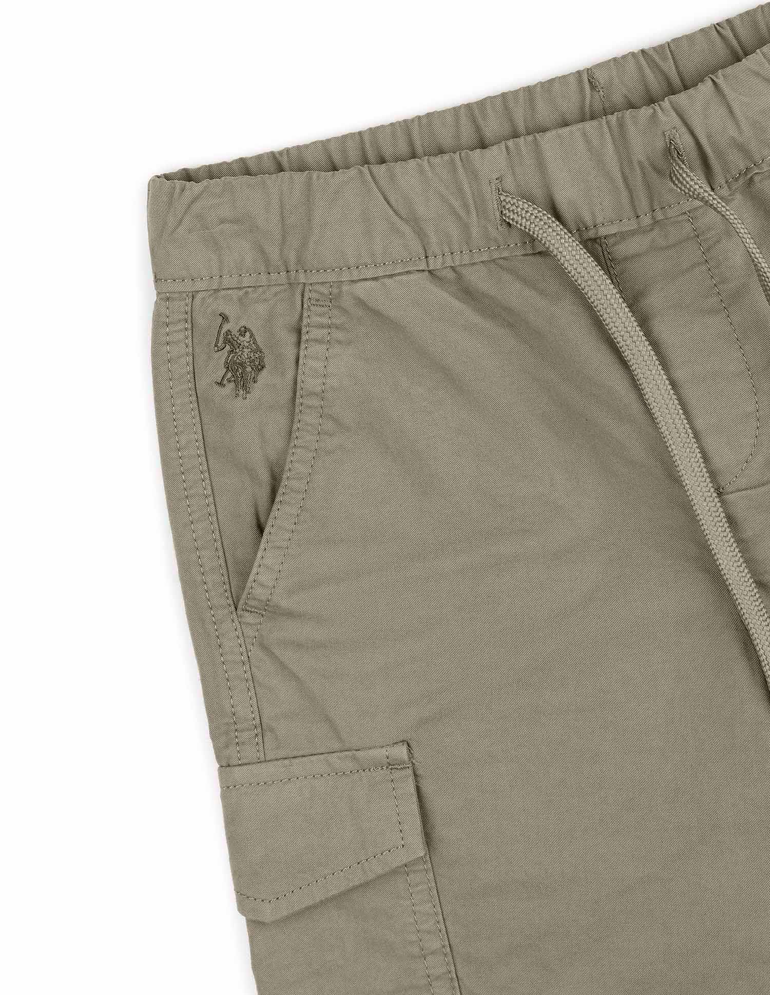 Boys Twill Cargo Shorts Light Olive - U.S. POLO ASSN. | Large