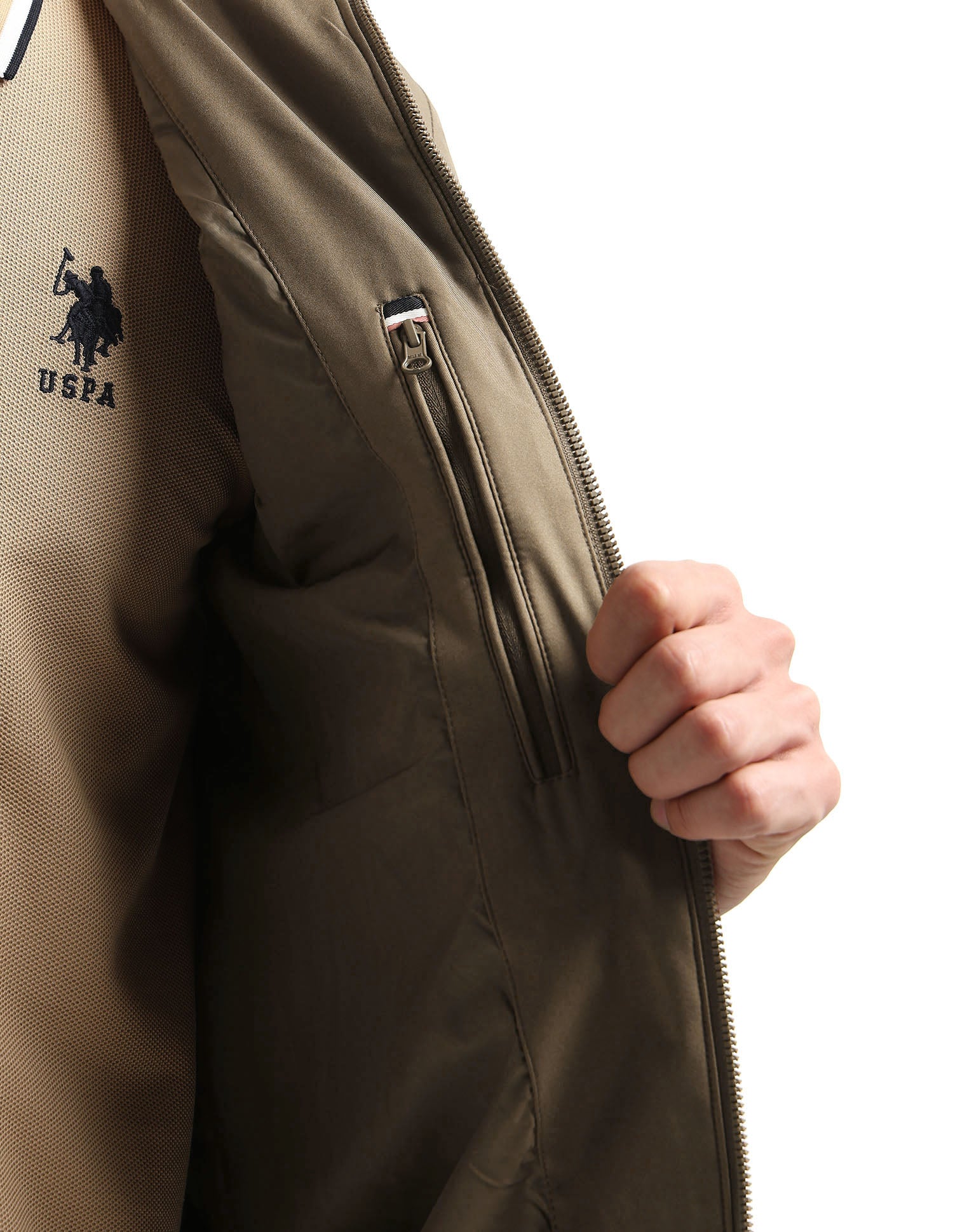 Solid Regular Fit Jacket Brown - U.S. POLO ASSN. | Large