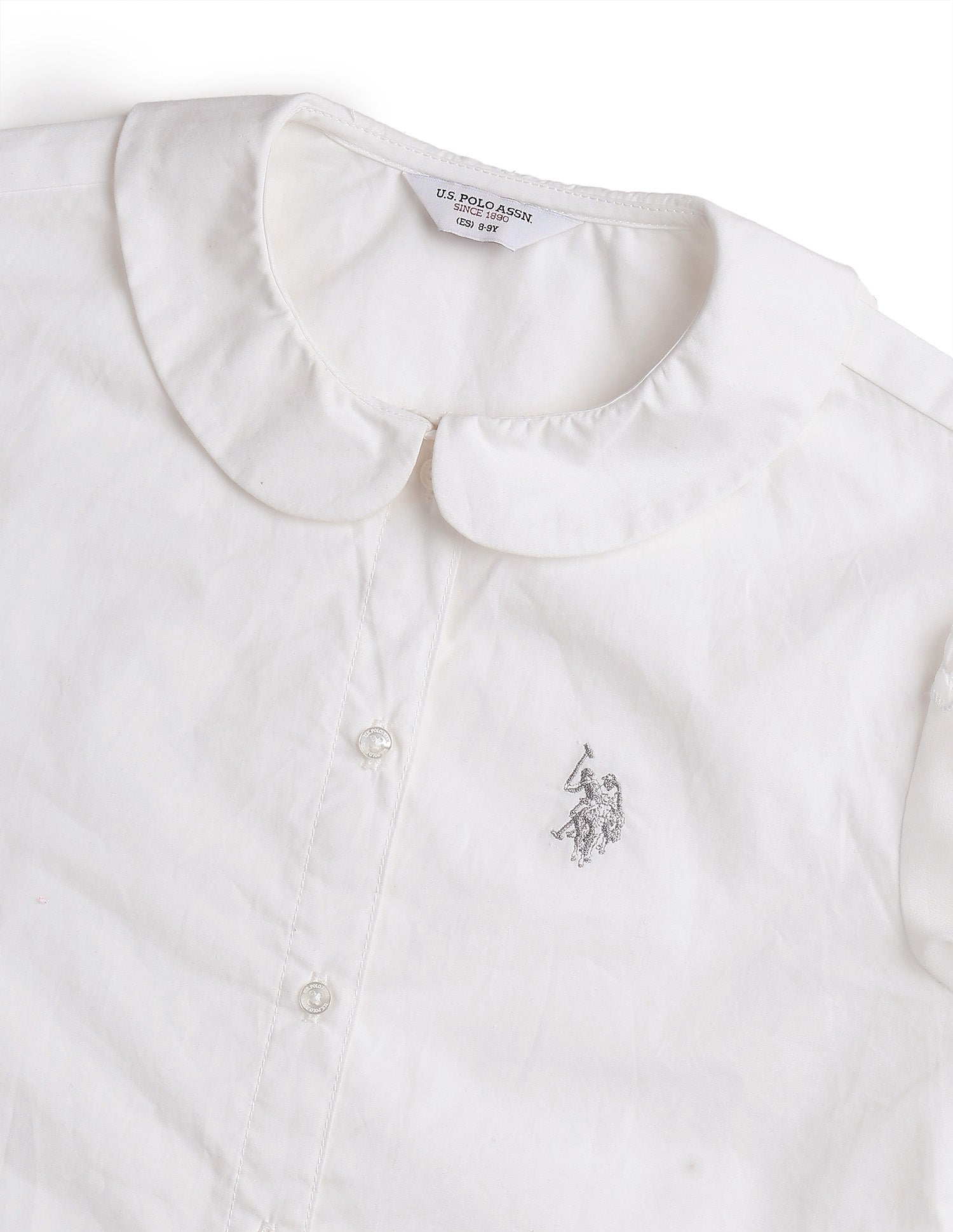 Girls Solid Regular Fit Top Off White - U.S. POLO ASSN. | Large