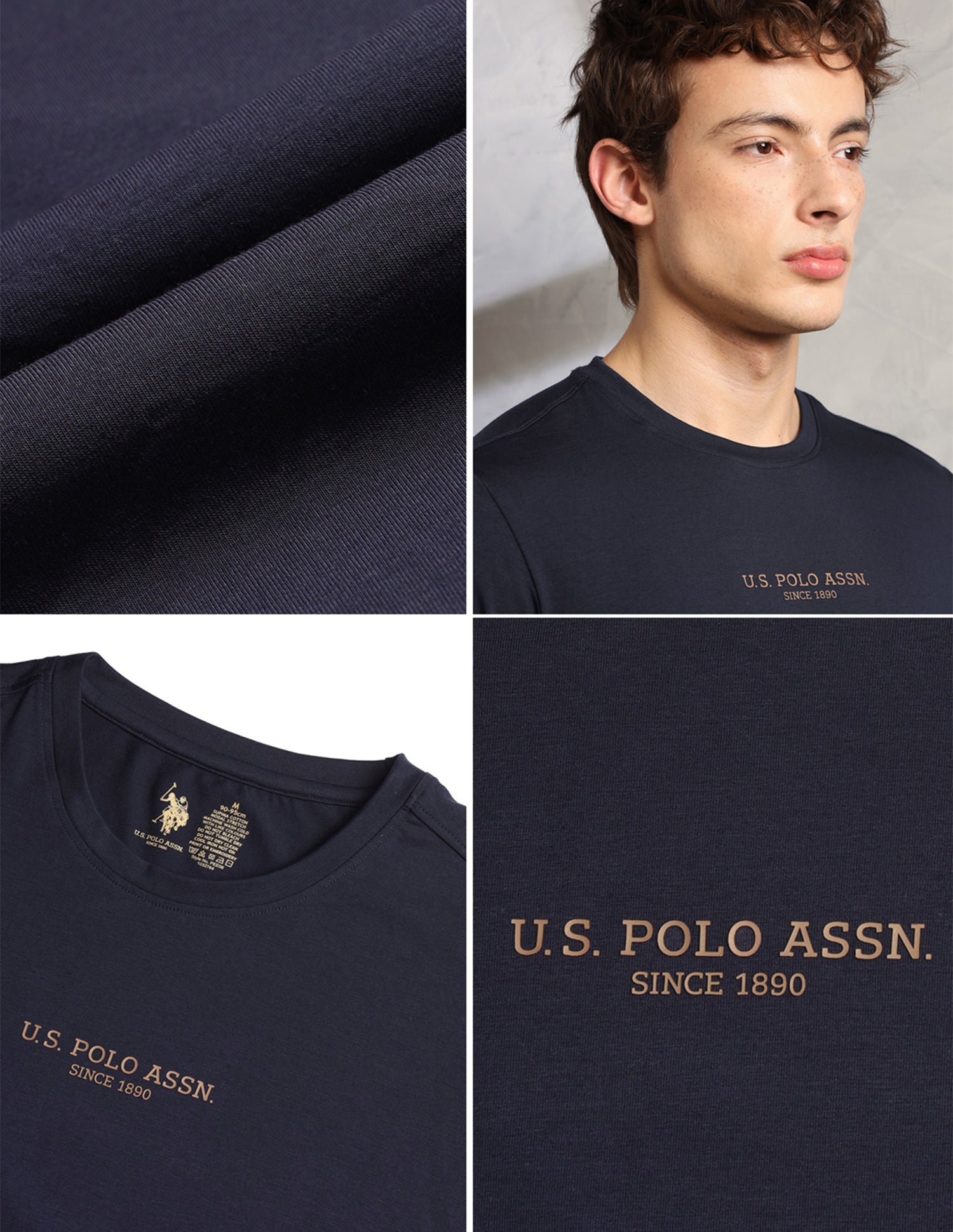 Brethable Full Sleeve PE006-PL Lounge T-Shirt - Pack Of 1 Navy - U.S. Polo Assn. India | Large