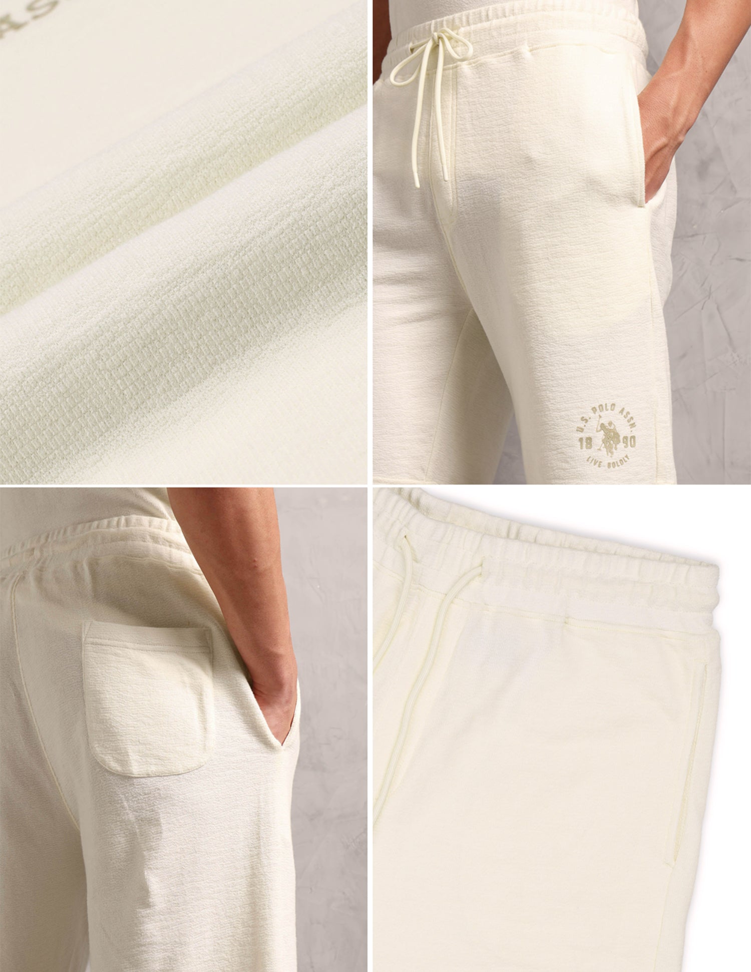 Breathable Regular Fit PS002 Lounge Shorts - Pack Of 1 Vanilla Ice - U.S. POLO ASSN. | Large