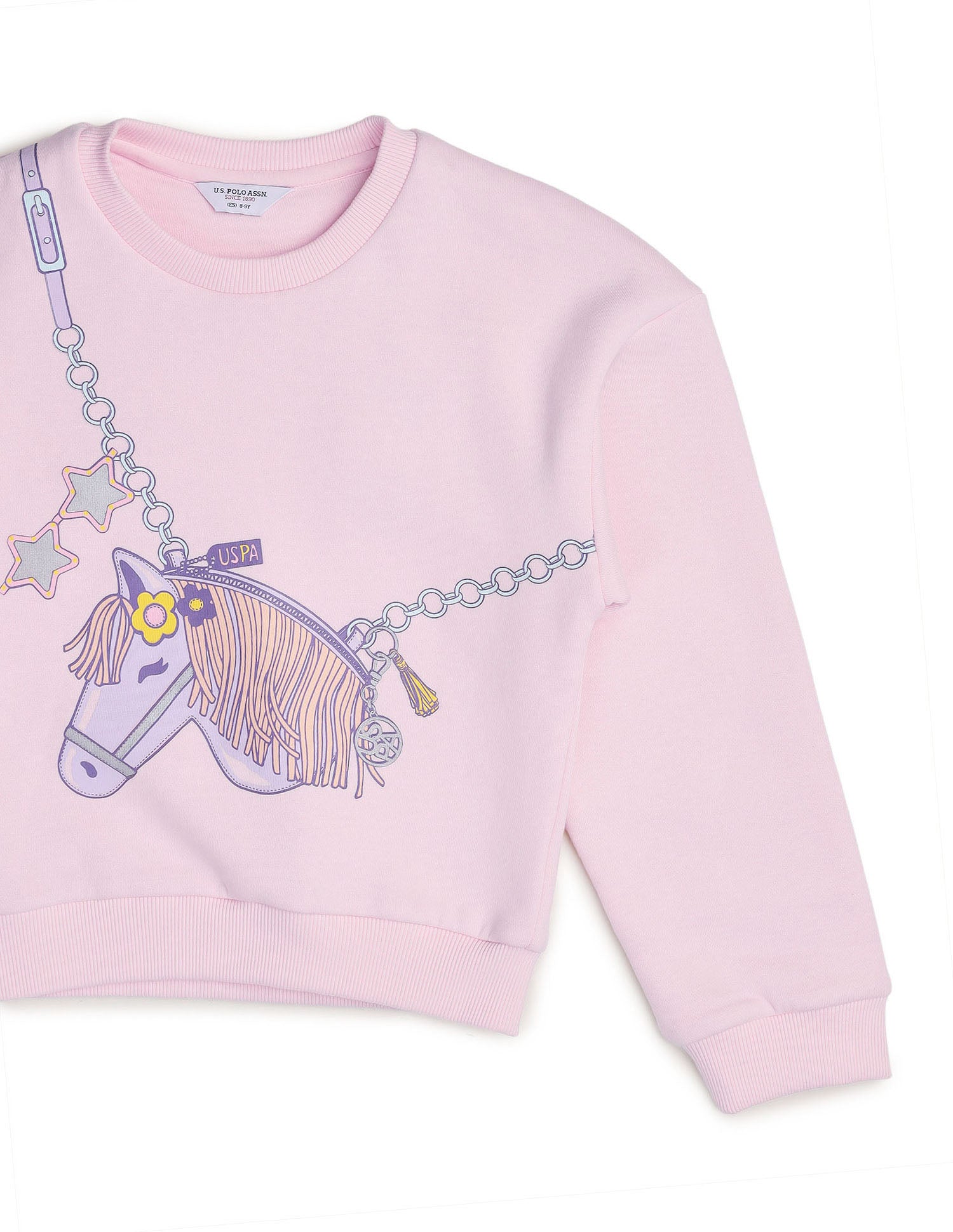 Graphic Printed Regular Fit Sweatshirt Light Pink - U.S. POLO ASSN. | Large