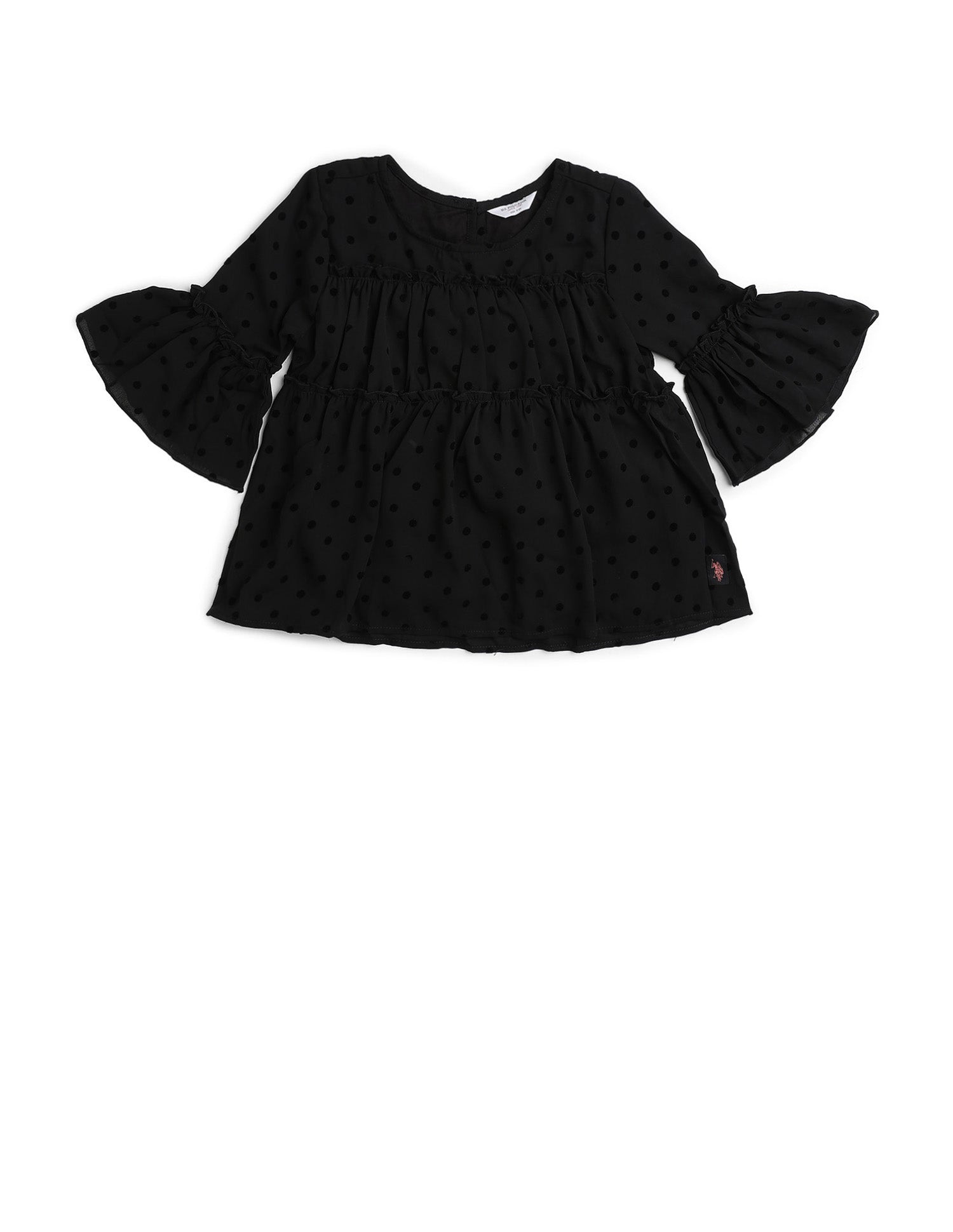 Polka Dot Tiered Top Black - U.S. POLO ASSN. | Large
