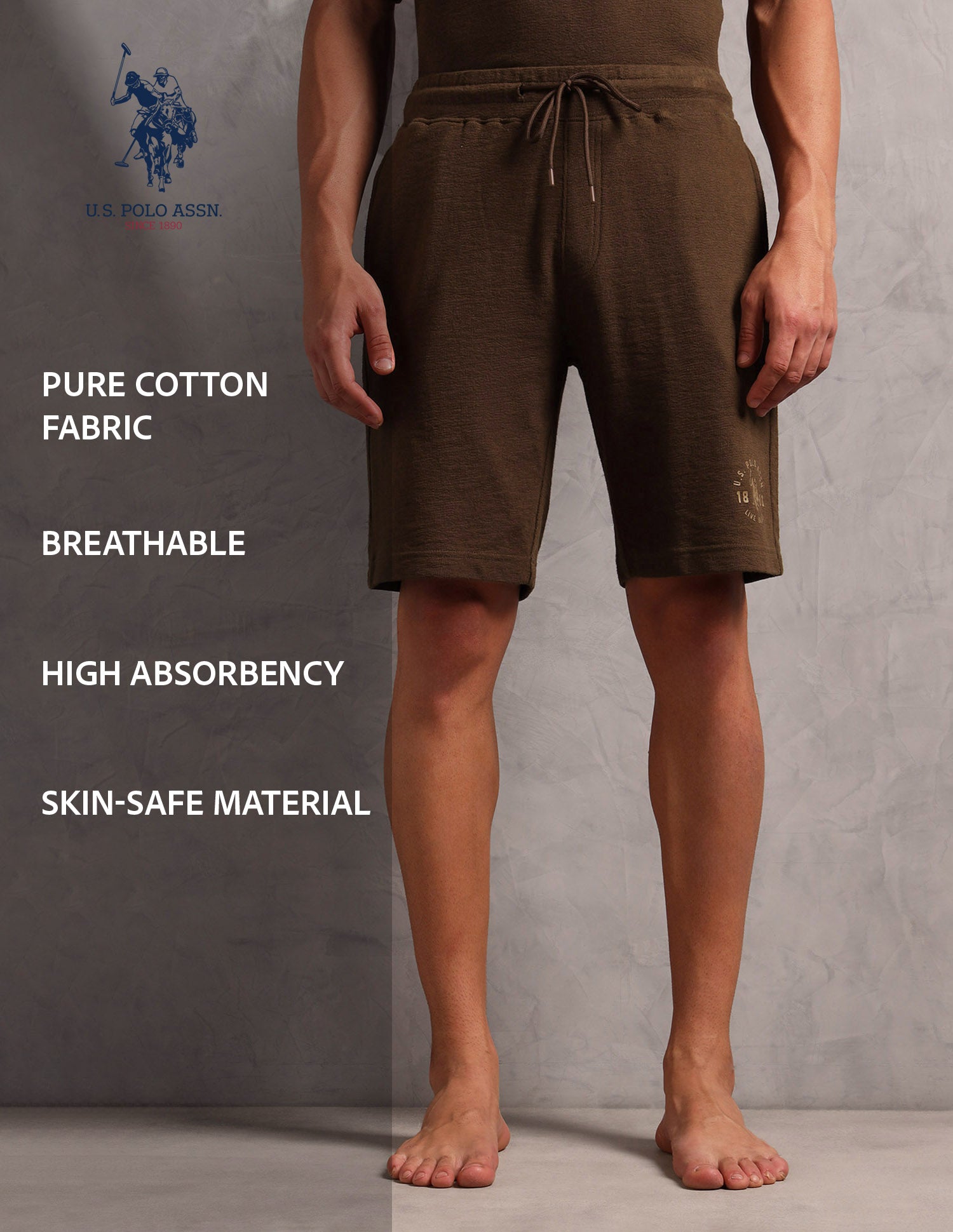 Breathable Regular Fit PS002 Lounge Shorts - Pack Of 1 Chestnut - U.S. POLO ASSN. | Large
