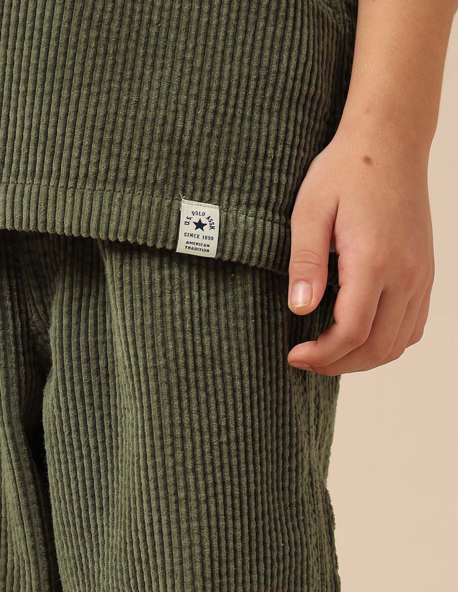 Boys Corduroy Regular Fit Shacket Olive - U.S. POLO ASSN. | Large