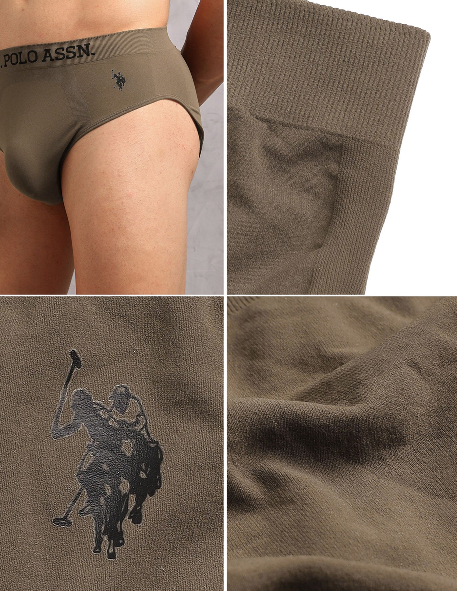 Ultra Stretch Breathable AB003 Briefs - Pack of 1 Brown - U.S. Polo Assn. India | Large