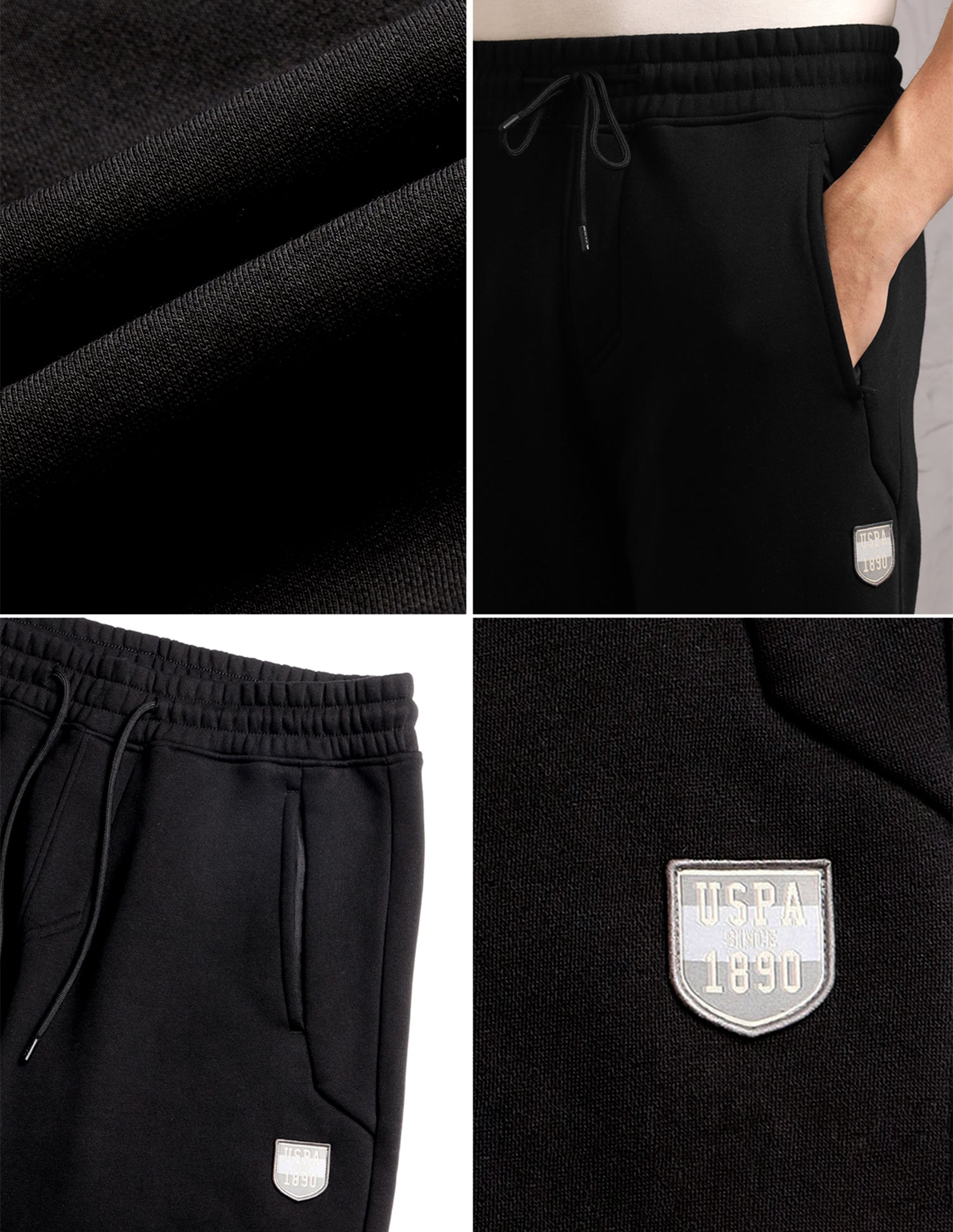 Comfort Fit  Cotton OJ008-PL  Lounge Joggers - Pack Of 1 Black - U.S. Polo Assn. India | Large