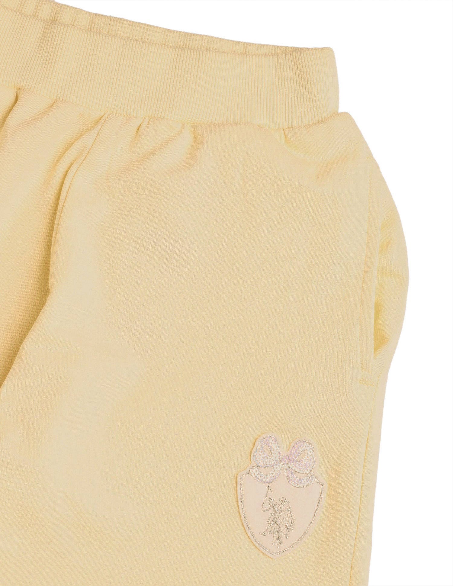 Girls Mid Rise Regular Fit Joggers Light Yellow - U.S. POLO ASSN. | Large