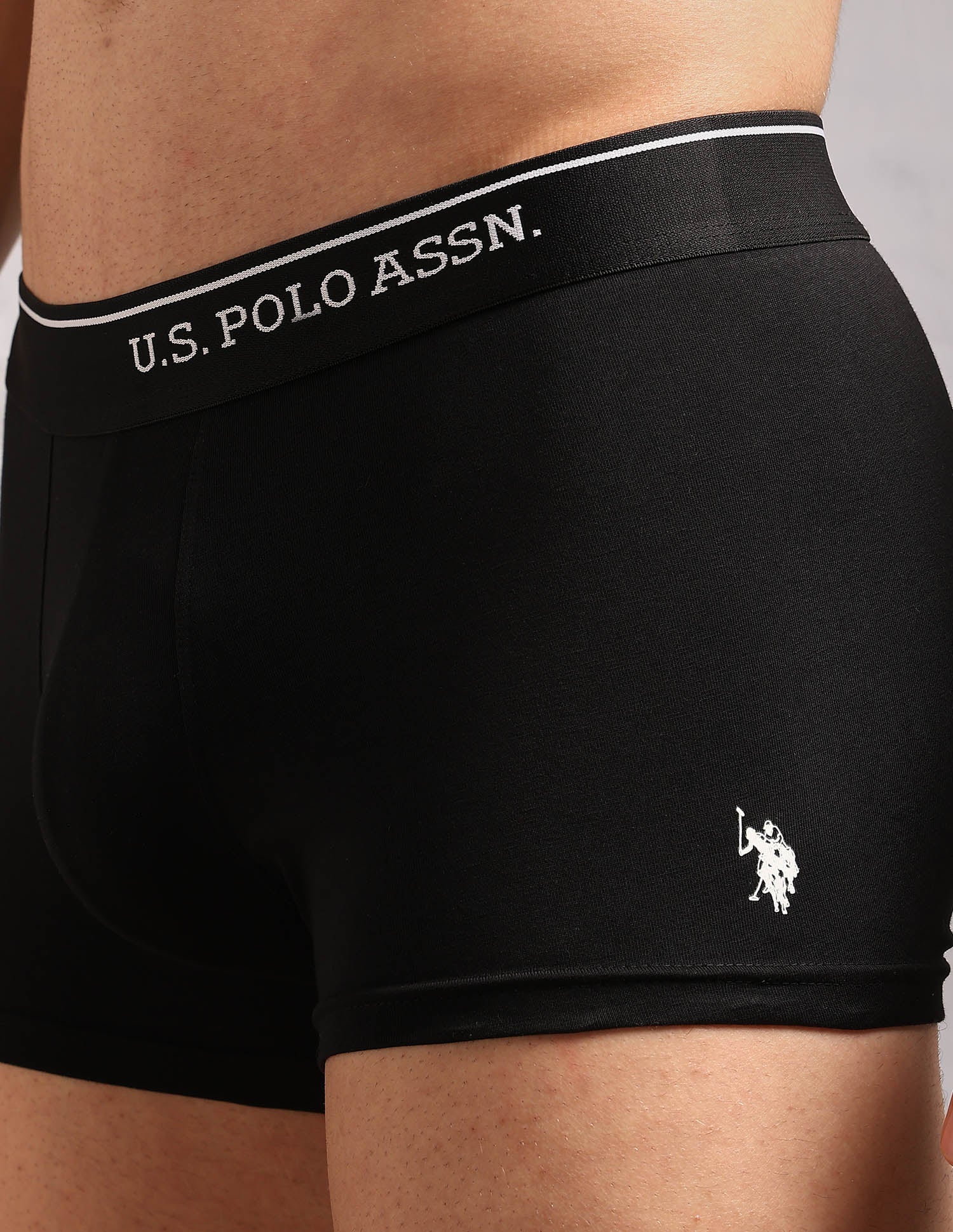 Cotton Stretch Breathable OET18 Trunks - Pack Of 2 Uspa Black and Cocoa Cream - U.S. POLO ASSN. | Large