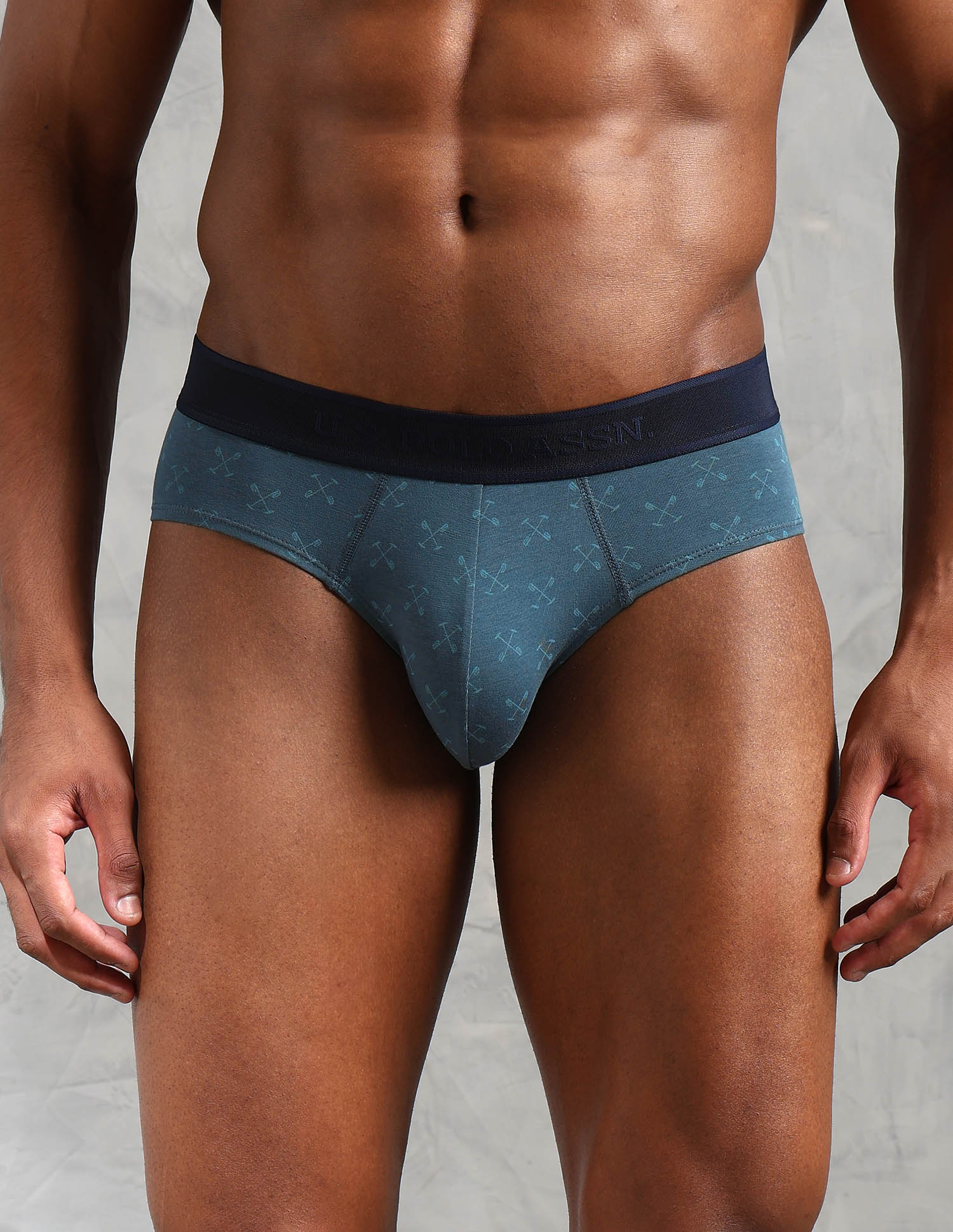 Low Rise Printed OEB16 Briefs - Pack Of 3 Navy, White and Stargazer - U.S. POLO ASSN. | Large