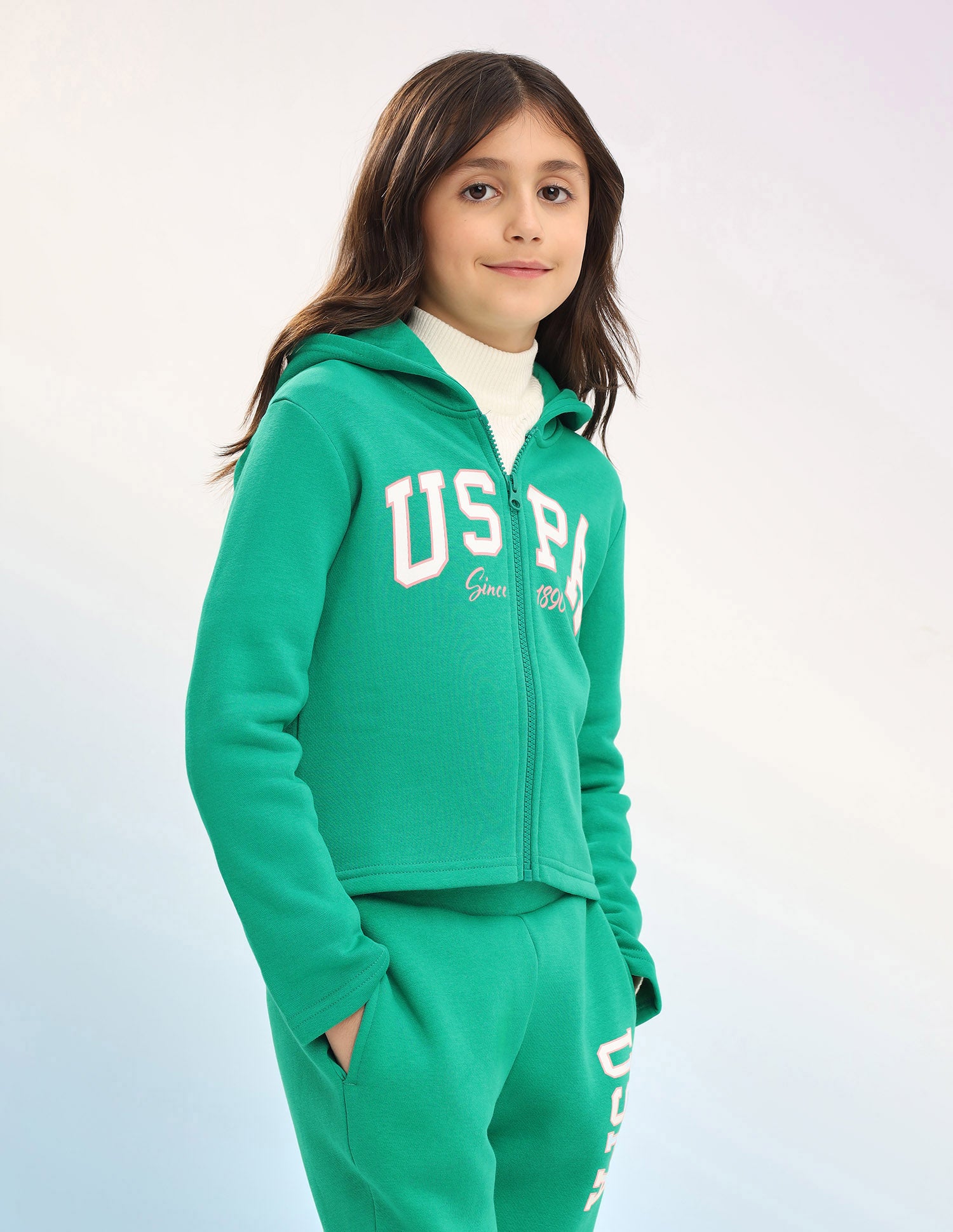 Brand Printed Regular Fit Sweatshirt Green - U.S. POLO ASSN. | Large