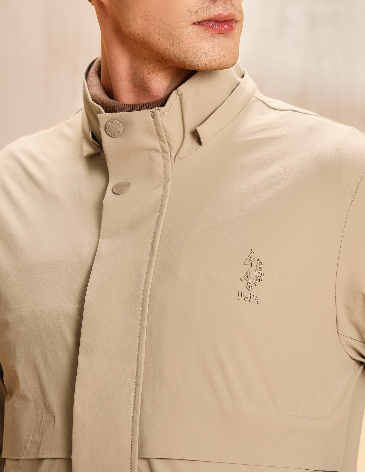 Detachable Hood Legend Of Horseshoe Jacket Beige - U.S. POLO ASSN. | Large