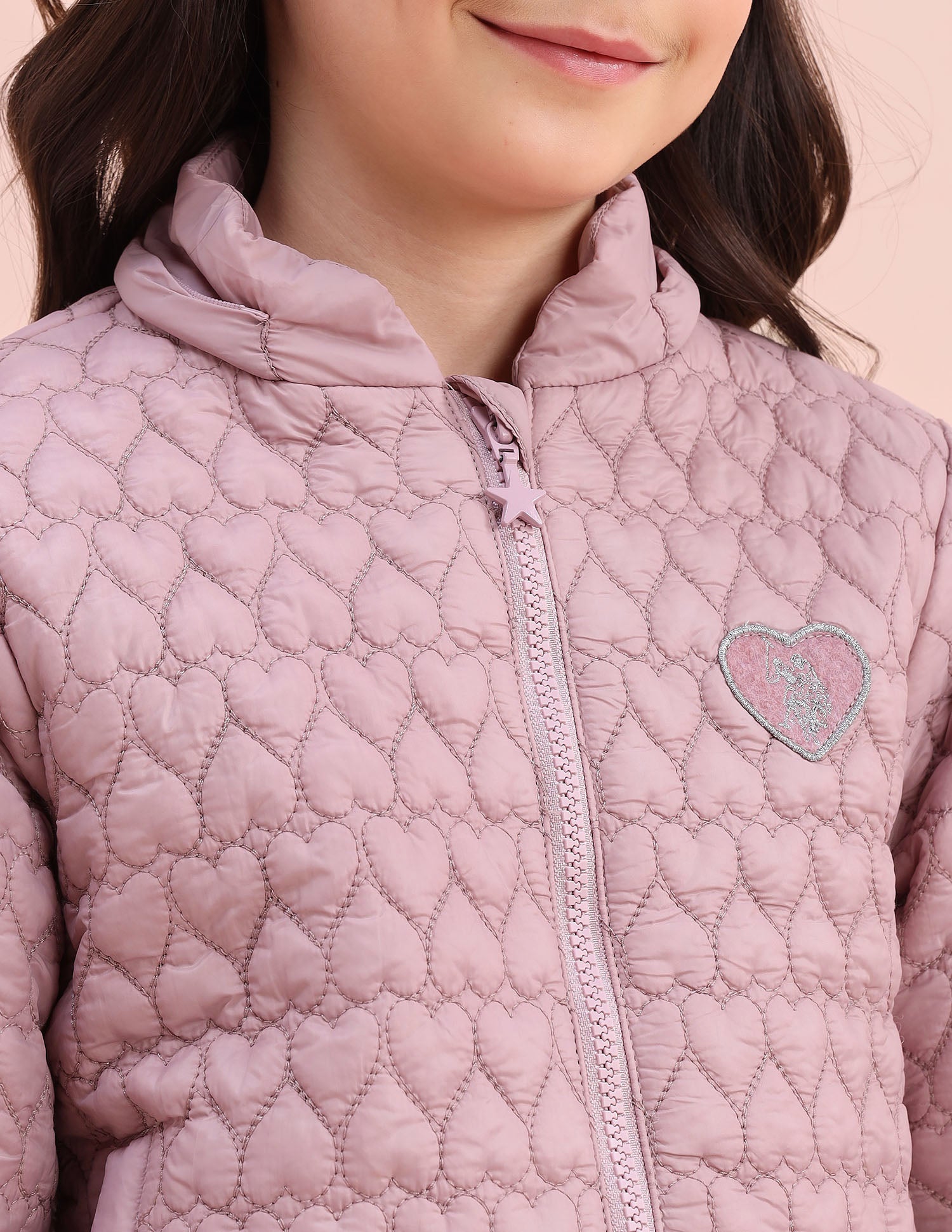 Heart Quilted Regular Fit Jacket Blush - U.S. POLO ASSN. | Large