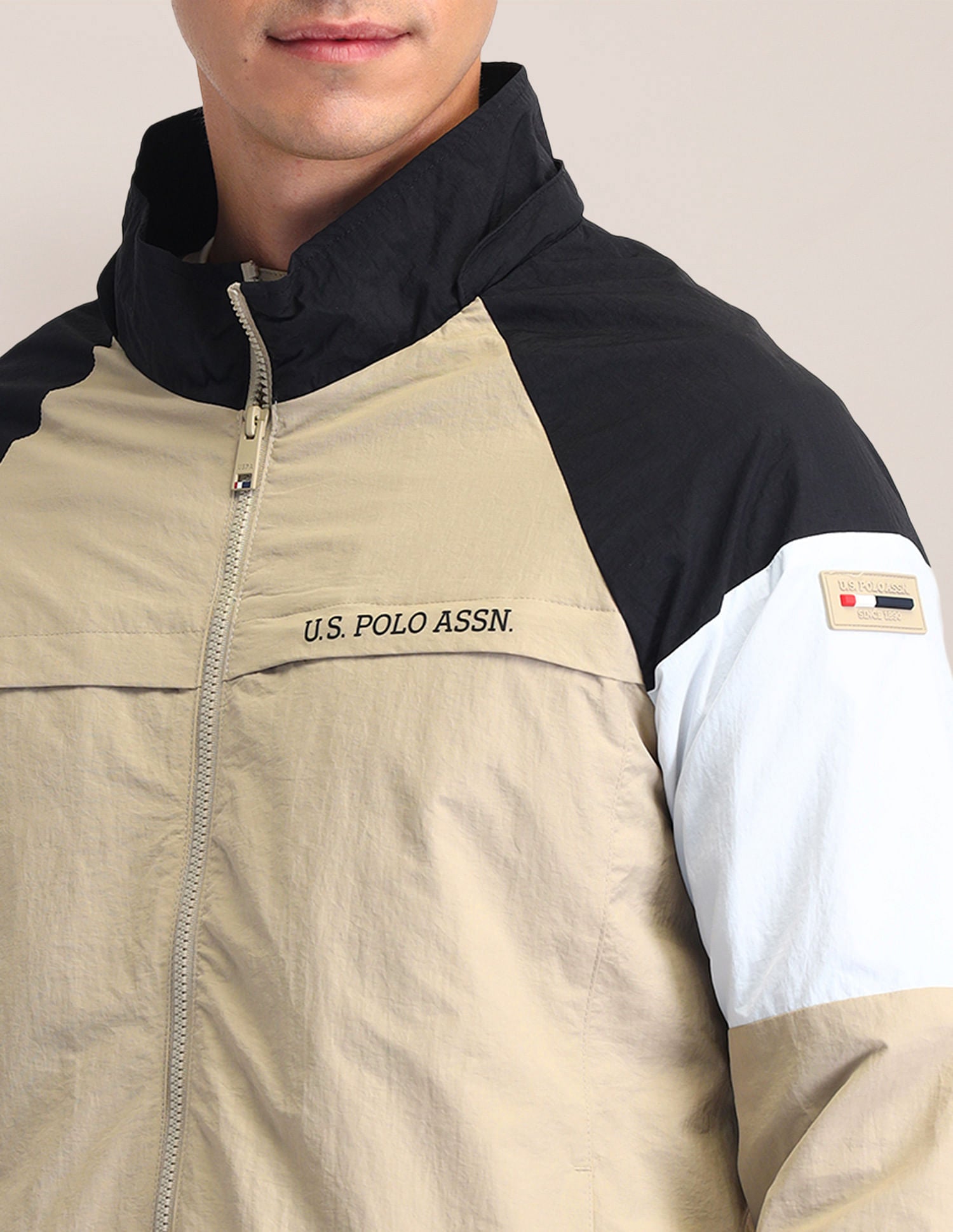 Regular Fit Solid Padded Jacket Black - U.S. POLO ASSN. | Large