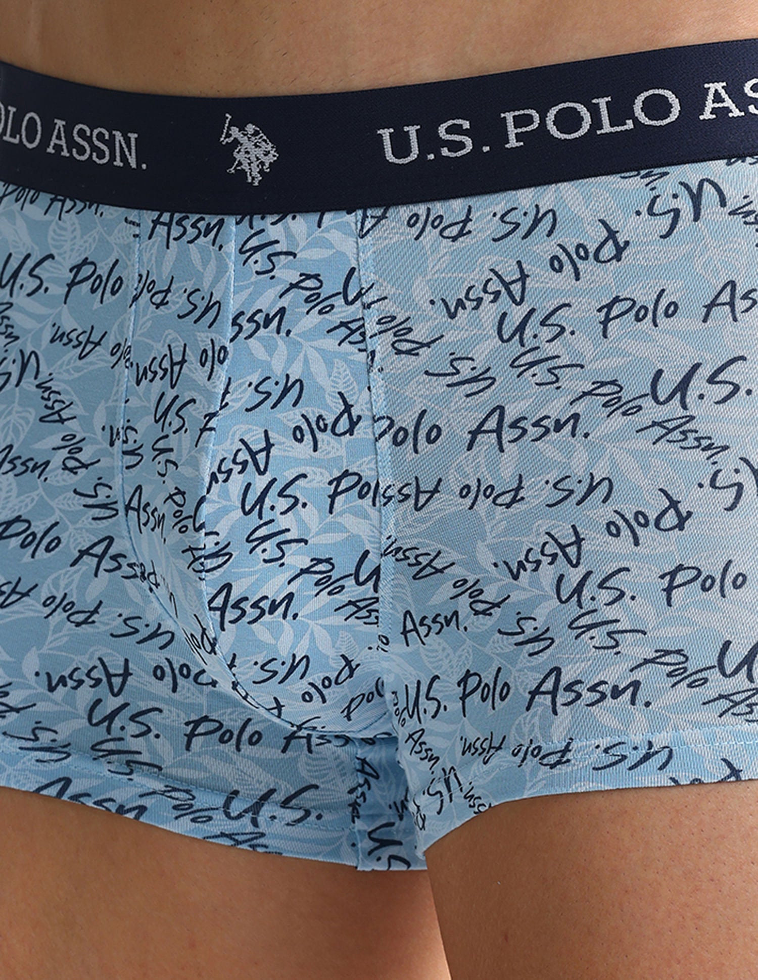 Elastic Waistband Ribbed OET08 Trunks - Pack Of 3 Yellow and Blue - U.S. POLO ASSN. | Large