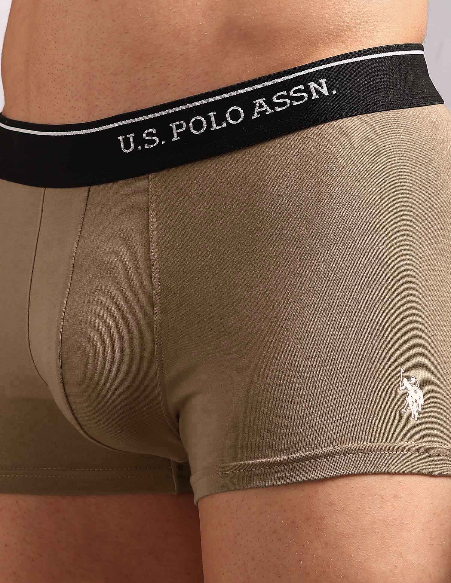 Cotton Stretch Breathable OET18 Trunks - Pack Of 2 Coca Creme and Chinon Green - U.S. POLO ASSN. | Large