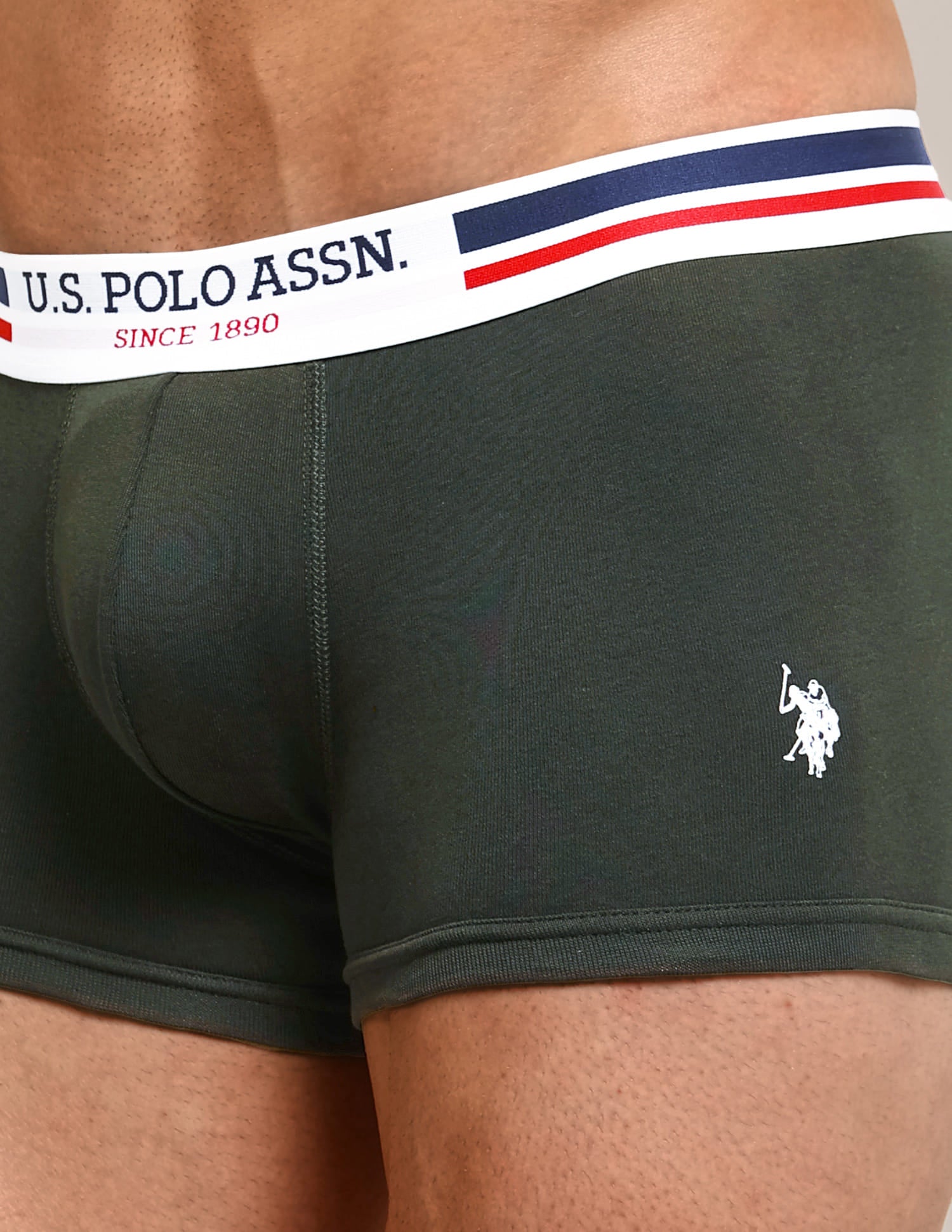 Solid Logo Waistband I641-P5 Trunks - Pack Of 5 Multi-colour - U.S. Polo Assn. India | Large