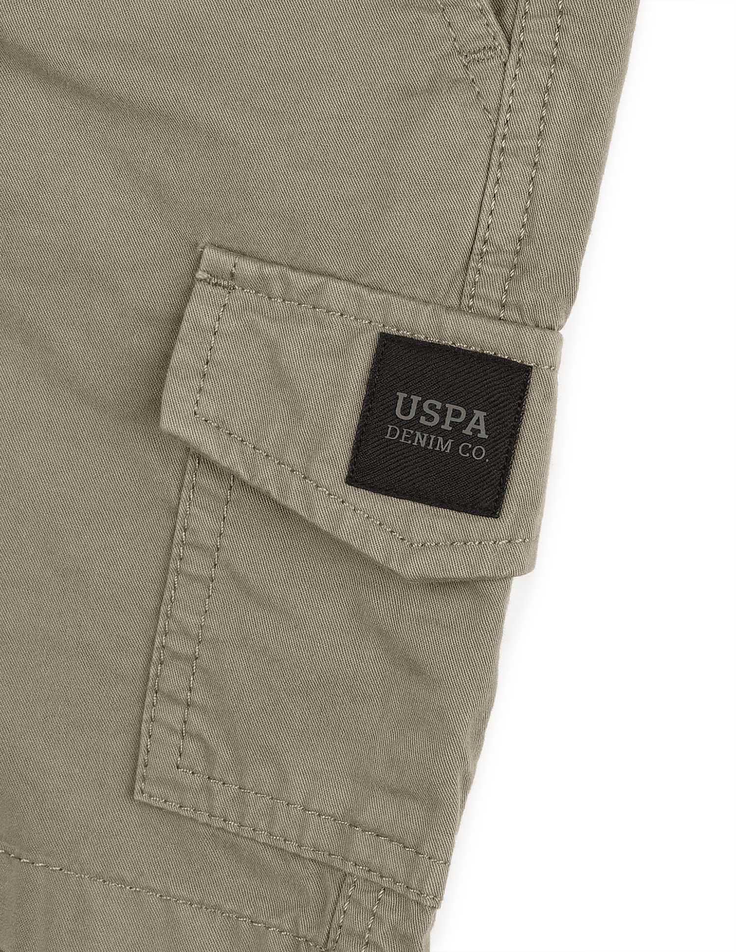 Boys Twill Cargo Shorts Light Olive - U.S. POLO ASSN. | Large