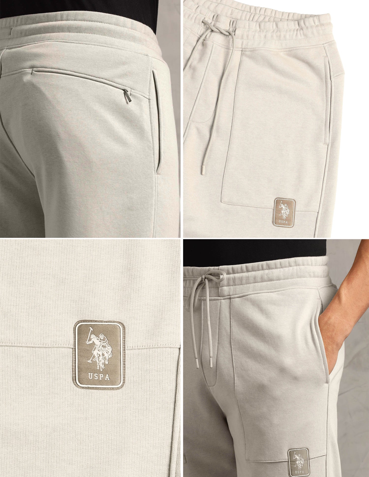 Baggy Fit Cotton Terry OR006 Lounge Pants - Pack Of 1 Grey Mid Stone - U.S. Polo Assn. India | Large