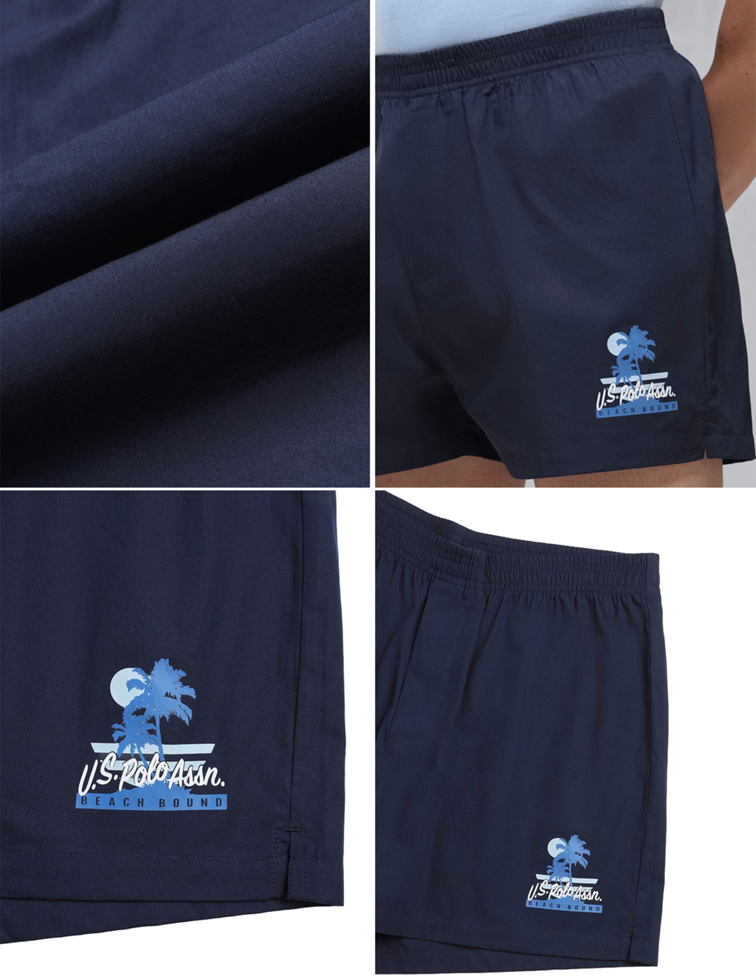 Pure Cotton Mid Rise OEX14 Boxers - Pack Of 1 Uspa Navy - U.S. Polo Assn. India | Large