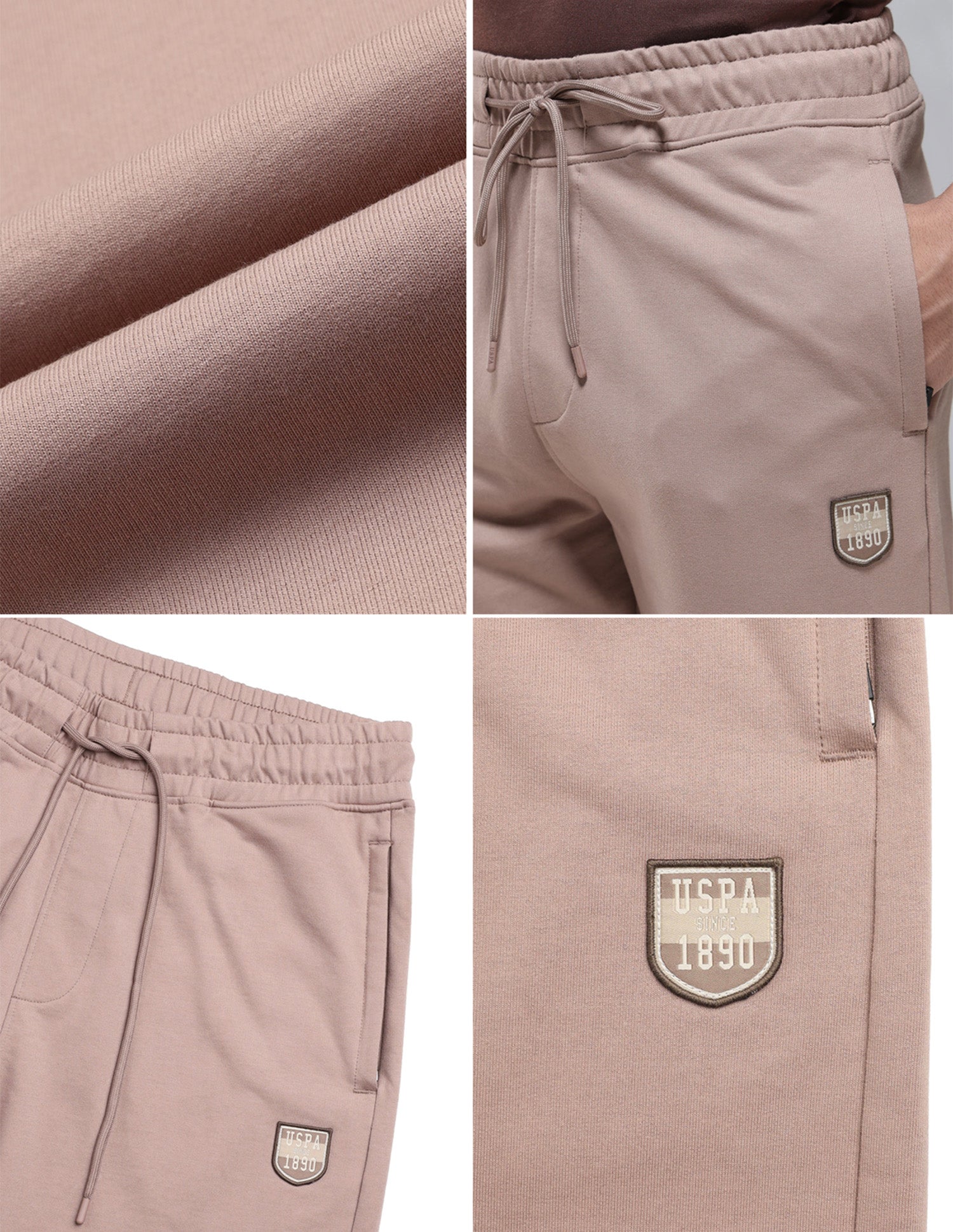 Baggy Fit Sturdy Fabric OR008 Lounge Track Pants Stucco - U.S. Polo Assn. India | Large