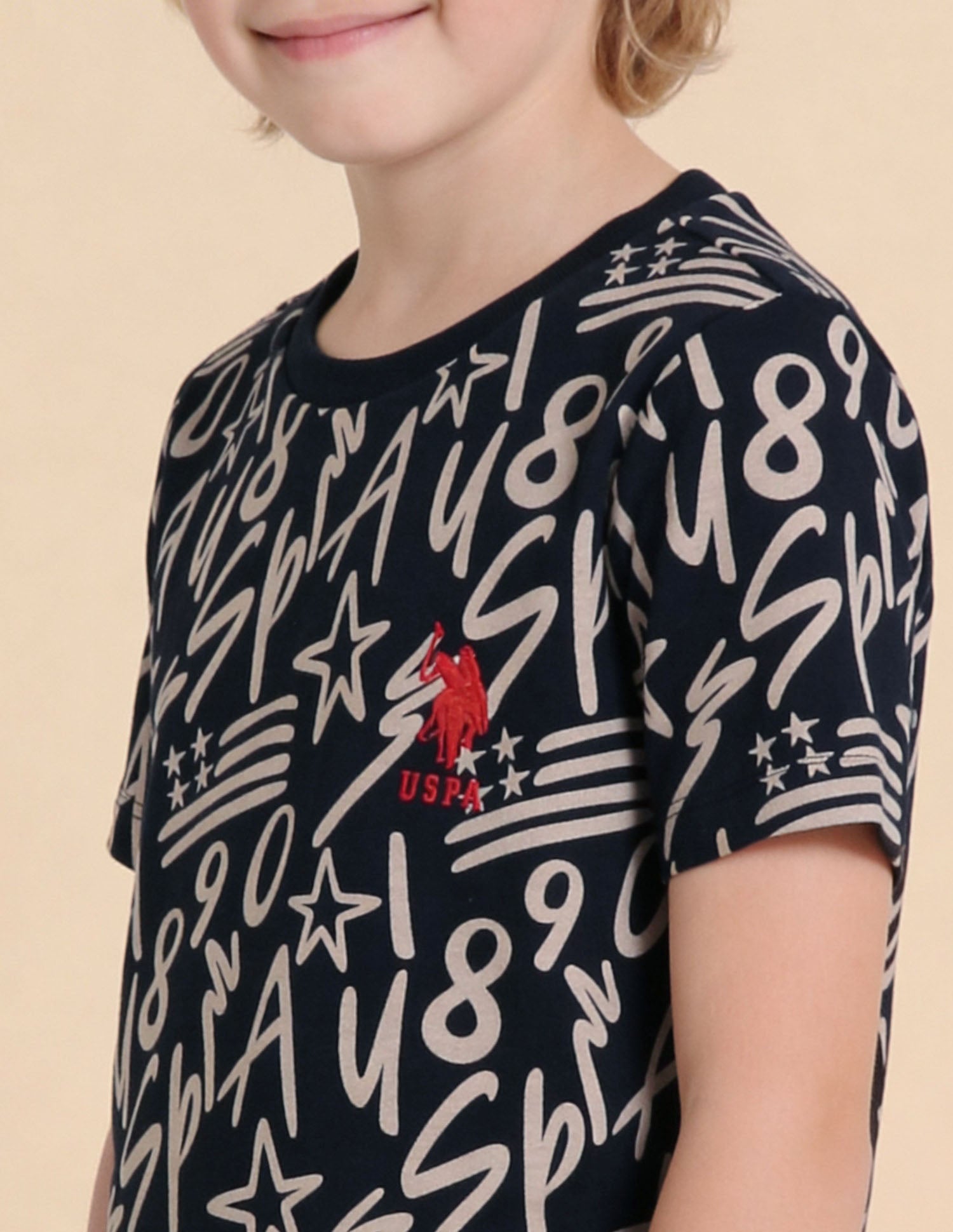 Solid And Graphic Printed Regular Fit T-Shirt - Pack Of 2 Assorted - U.S. Polo Assn. India | Large