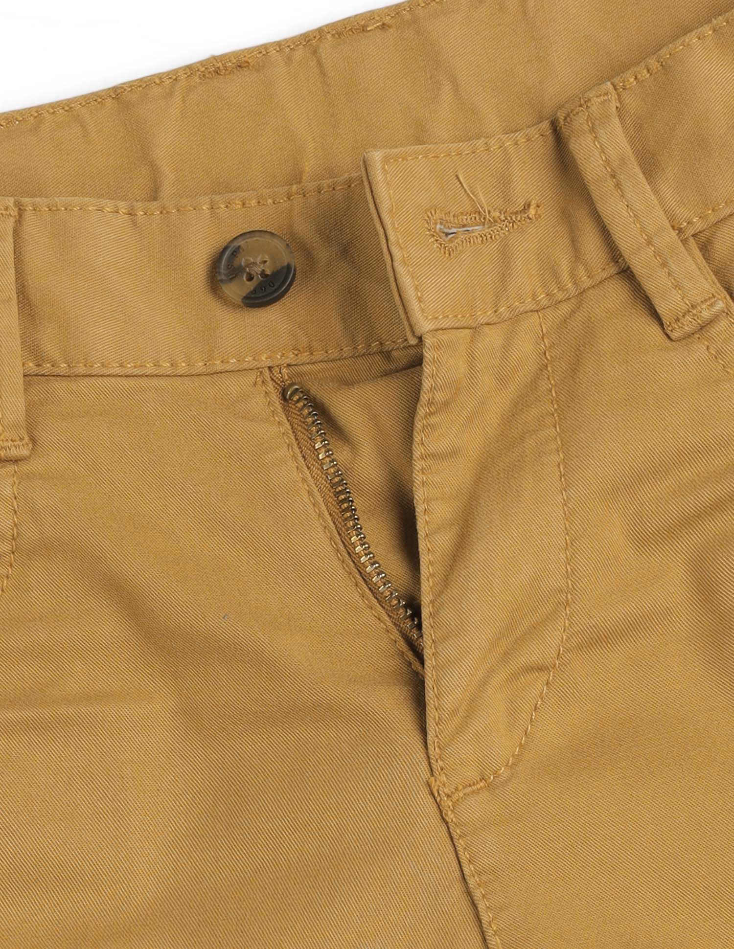 Boys Slim Fit Twill Trousers Mustard - U.S. POLO ASSN. | Large